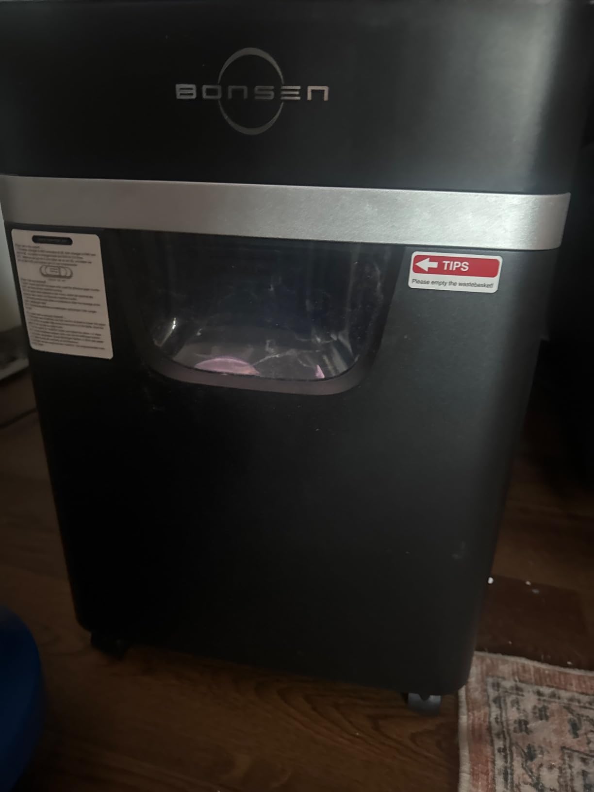 BONSEN 14-Sheet Cross Cut Heavy Duty Paper Shredder for Home Office | P-4 Security, Anti-Jam System, Quiet Paper Shredder for CDs & Staple, with 5.3 Gal Pullout Bin, Easy-roll Casters S3112 customer photo 2