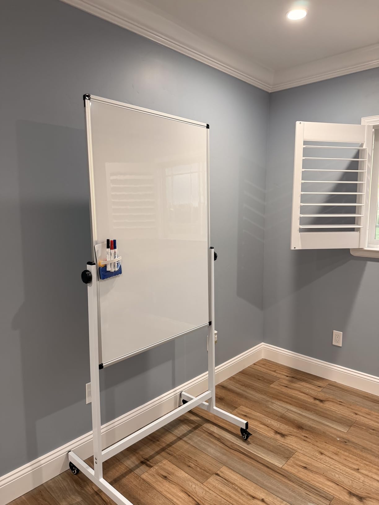 40x28 Mobile Whiteboard on Wheels, Double Sided Dry Erase Board with Stand | 40-75in Height Range, Magnetic, 360° Rotation, Steel Locking Casters customer photo 1