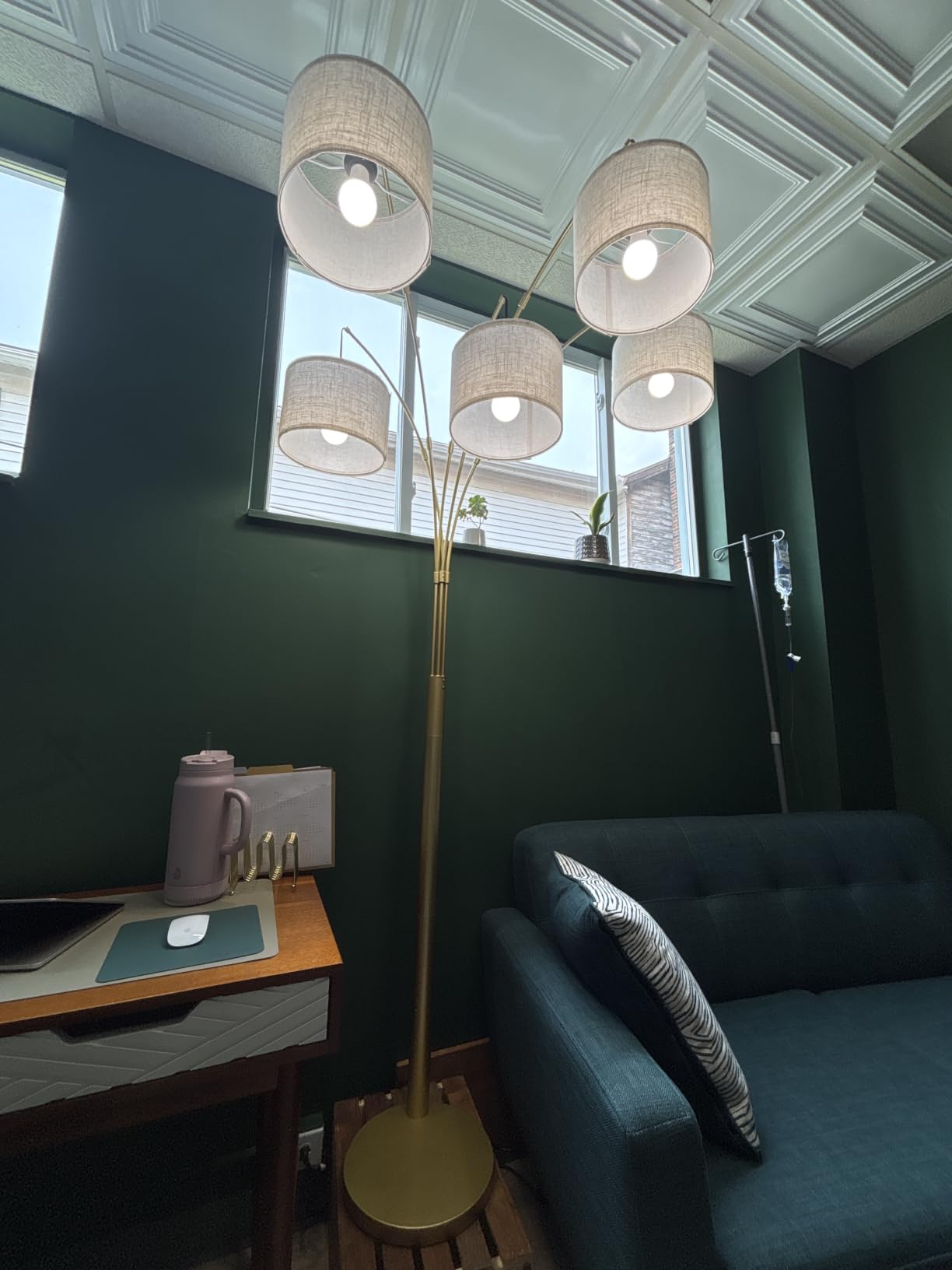 3 Light Arc Floor Lamps for Living Room, 2400LM Super Bright Floor Lamp with Remote Control, 80