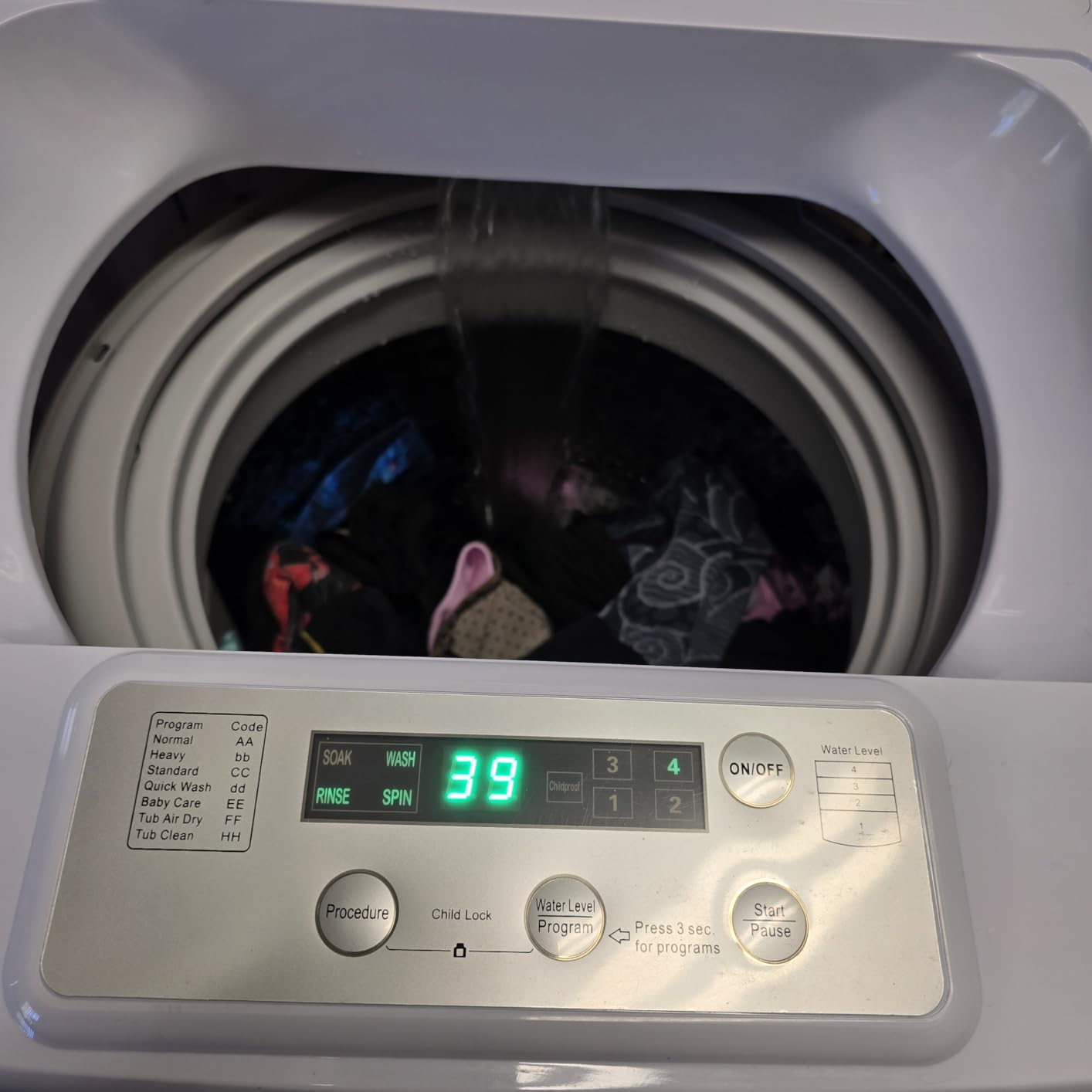 Auertech 18 lbs Portable Washing Machine, Fully Automatic Portable Washer with LED Display, 7 Wash Cycles, 4 Water Levels, Top Load Washing Machine for Apartment, RV, Dorm, Home customer photo 2