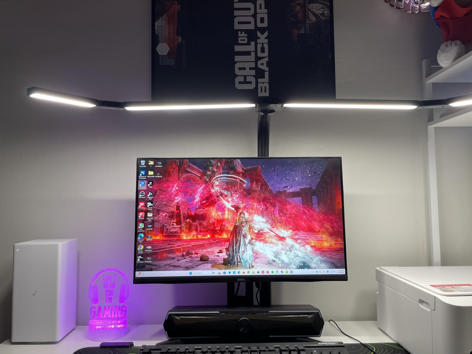 LED Desk Lamp with Clamp, 42-Inch 4-Panel Light for Dual Monitors | 1800 Lumens, 4 Adjustable Panels, 5 Color Temps, 5 Brightness Levels, Remote, Timer, Flicker-Free for Home Office customer photo 1