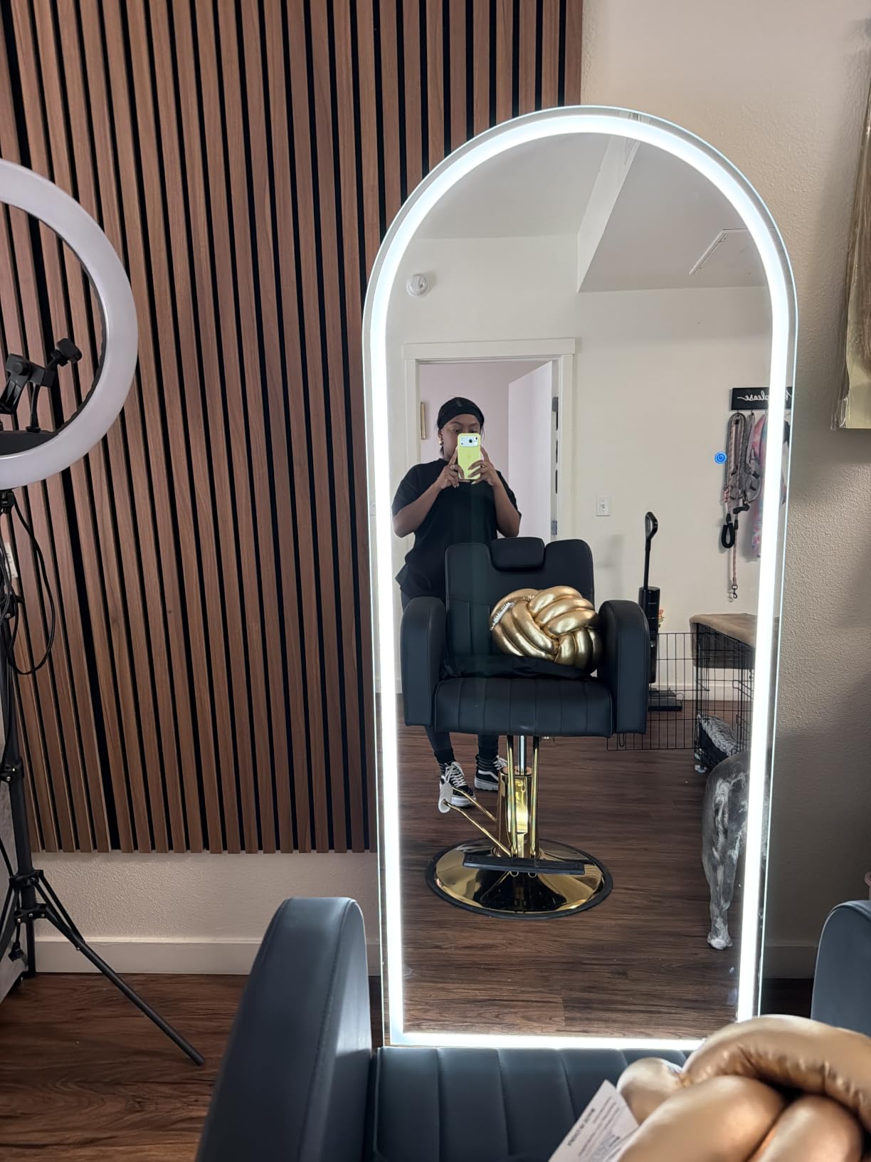 LED Arched Full Length Mirror with Lights 65
