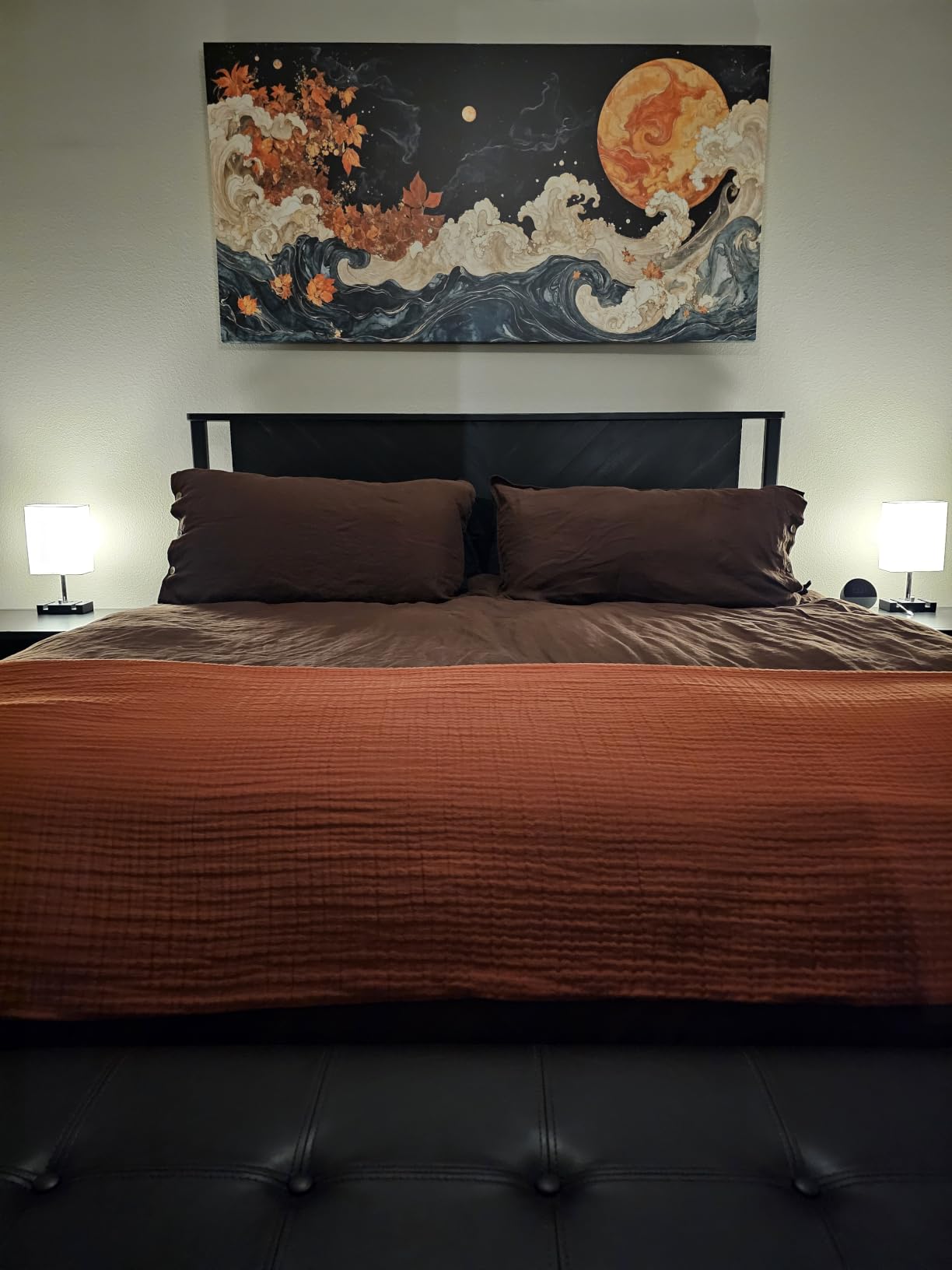 Canvas Art Wall Decor Large Size Abstract Floral Wall Art For Living Room Modern Abstract Wall Decor Prints Pictures Brown White Flower Wall Art Picture For Bedroom Hotel Home Artwork 29x58 Inch customer photo 1