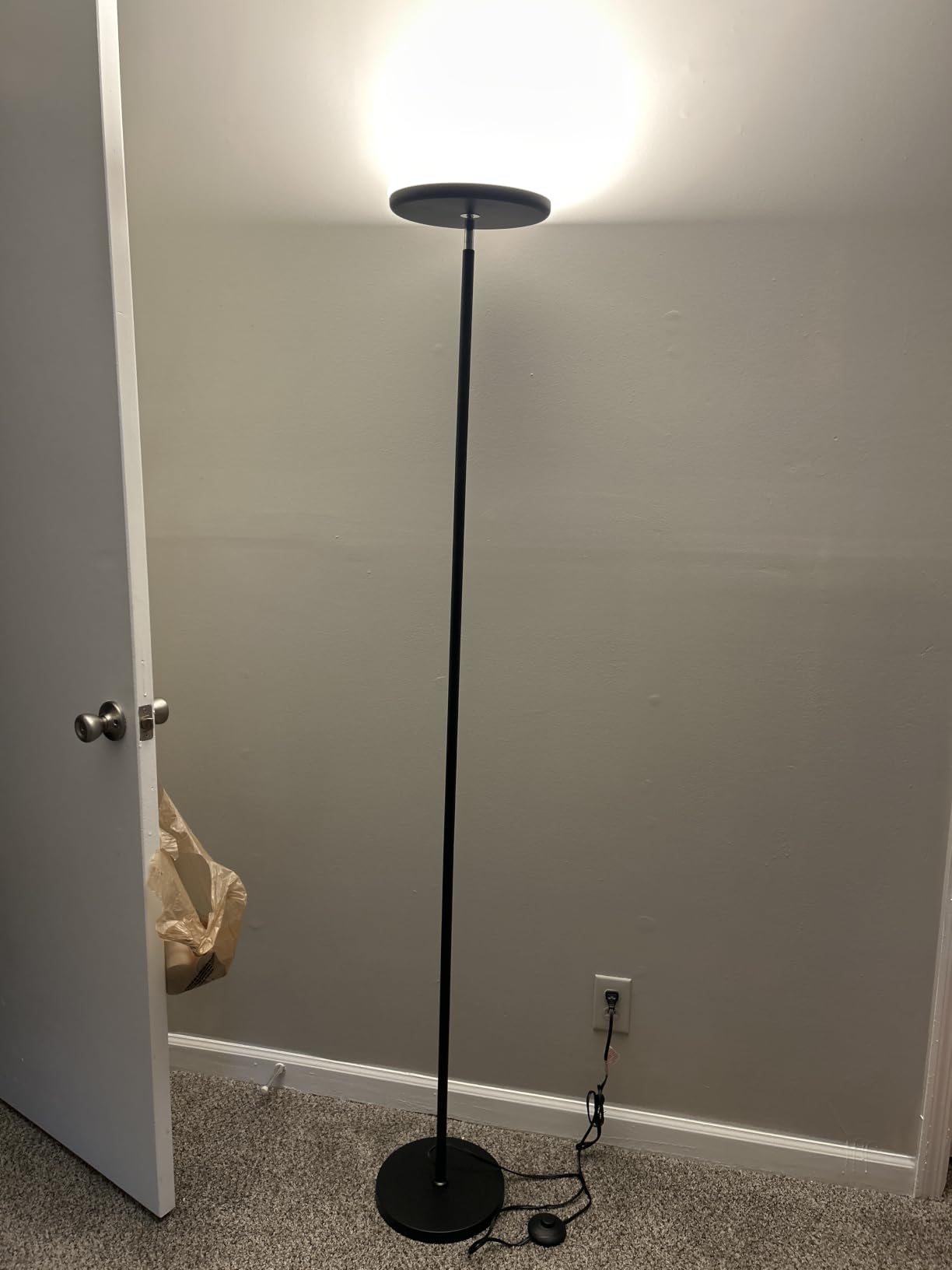 JOOFO LED Floor Lamp - Super Bright Torchiere with Remote & Foot Switch, Stepless Dimmable Tall Standing Lamp, 69