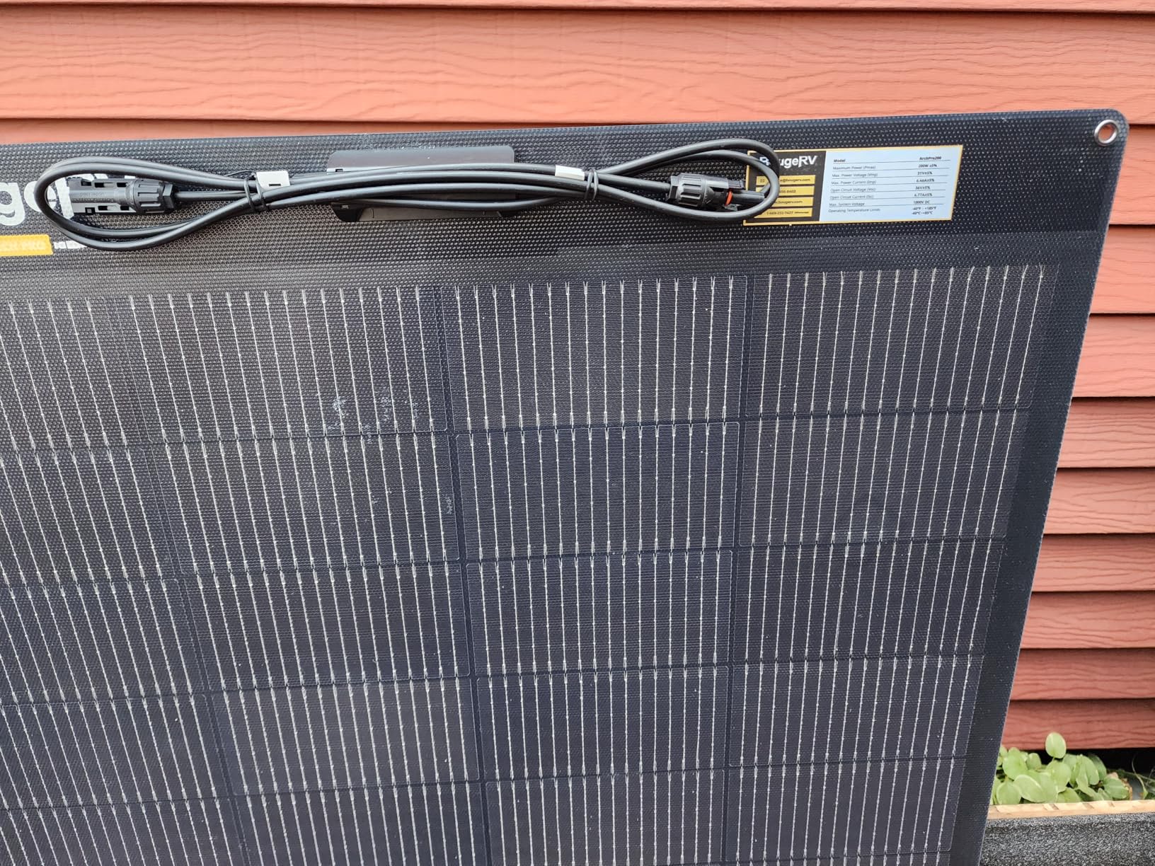 BougeRV Arch Pro 200W Anti-Shading N-Type Fiberglass Flexible Solar Panel | 16BB Mono Cell 25% High-Efficiency, Portable 24 Volts Compact 200 Watts for RV Camping Home Boat Marine Curve Surface Black customer photo 2