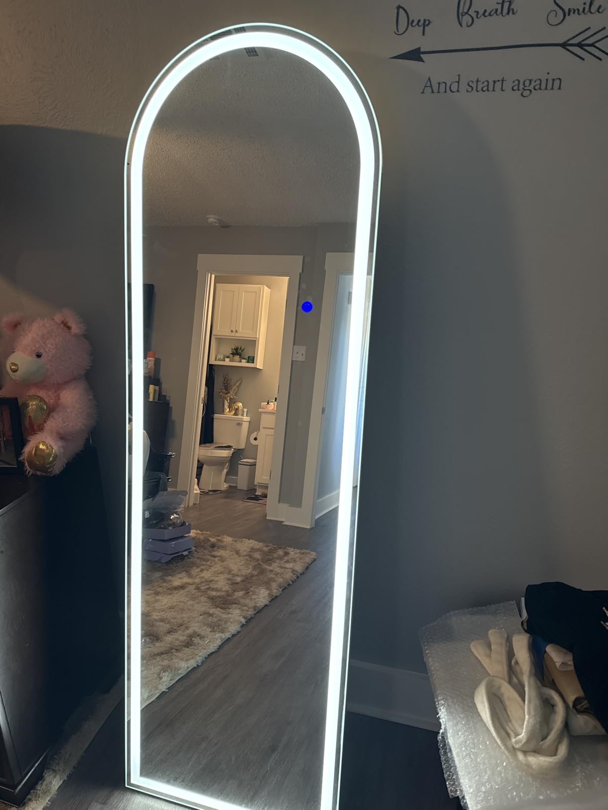 XRAMFY LED White Arched Full Length Mirror - 26