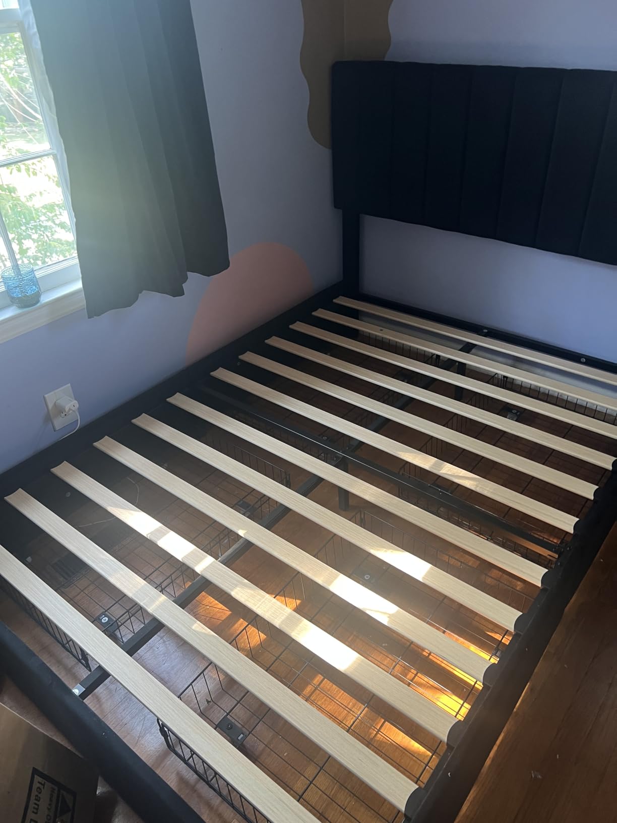 Allewie Queen Size Storage Bed Frame, Vertical Channel Tufted Adjustable Headboard, Velvet Upholstered Platform Bed with 4 Oversized Underbed Drawers, Wooden Slats Support, No Box Spring Needed, Black customer photo 1