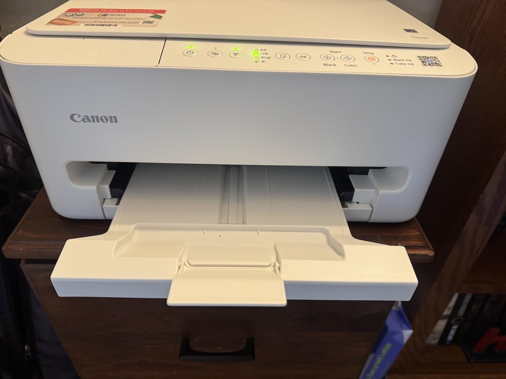 Canon PIXMA TS4320 Wireless Color Inkjet Printer for Duplex Printing, White - Home Printer with Copier/Scanner, Compact Design, Easy Setup, 1 Year Limited Warranty customer photo 1