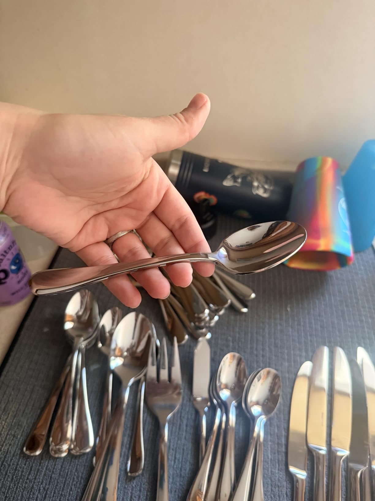 Silverware Set for 12, 65 Piece Stainless Steel Flatware with Serving Utensil customer photo 1