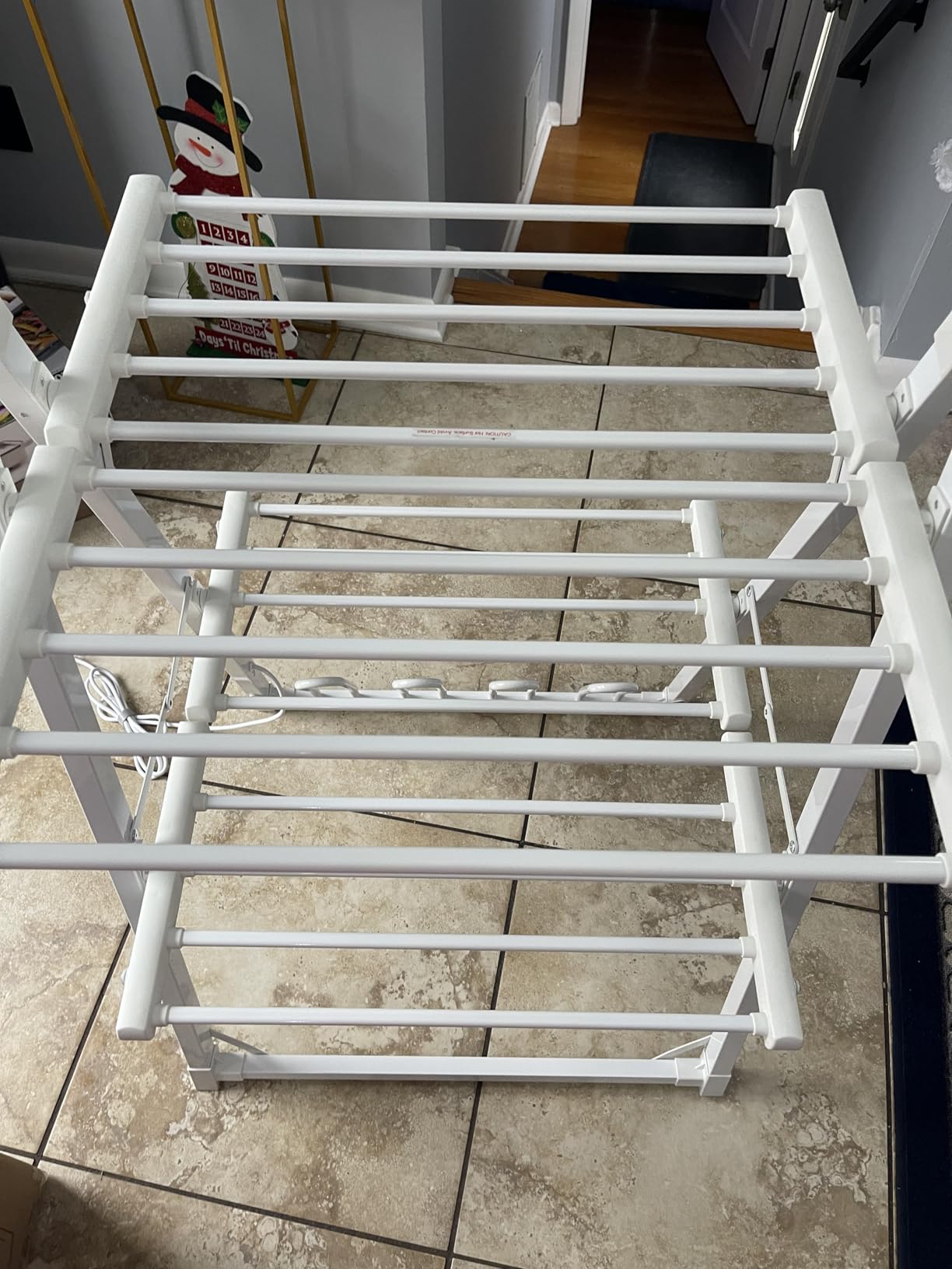 Electric Heating Clothes Drying Rack, Foldable Clothes Drying Rack, Suitable for Drying Clothes, Shoes and Socks, Plug & Play, Space Gray, Aluminum Alloy, One-Click Switch (39.37x52.56x25.98in) customer photo 1