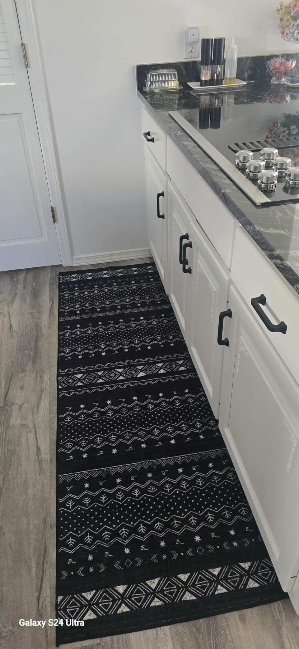 SERISSA 2x10 Washable Non-Slip Boho Runner Rug for Hallway | Black and White Geometric Moroccan Rug, Soft Low-Pile Indoor Long Carpet for Kitchen Entryway Laundry Bedroom Bathroom customer photo 1