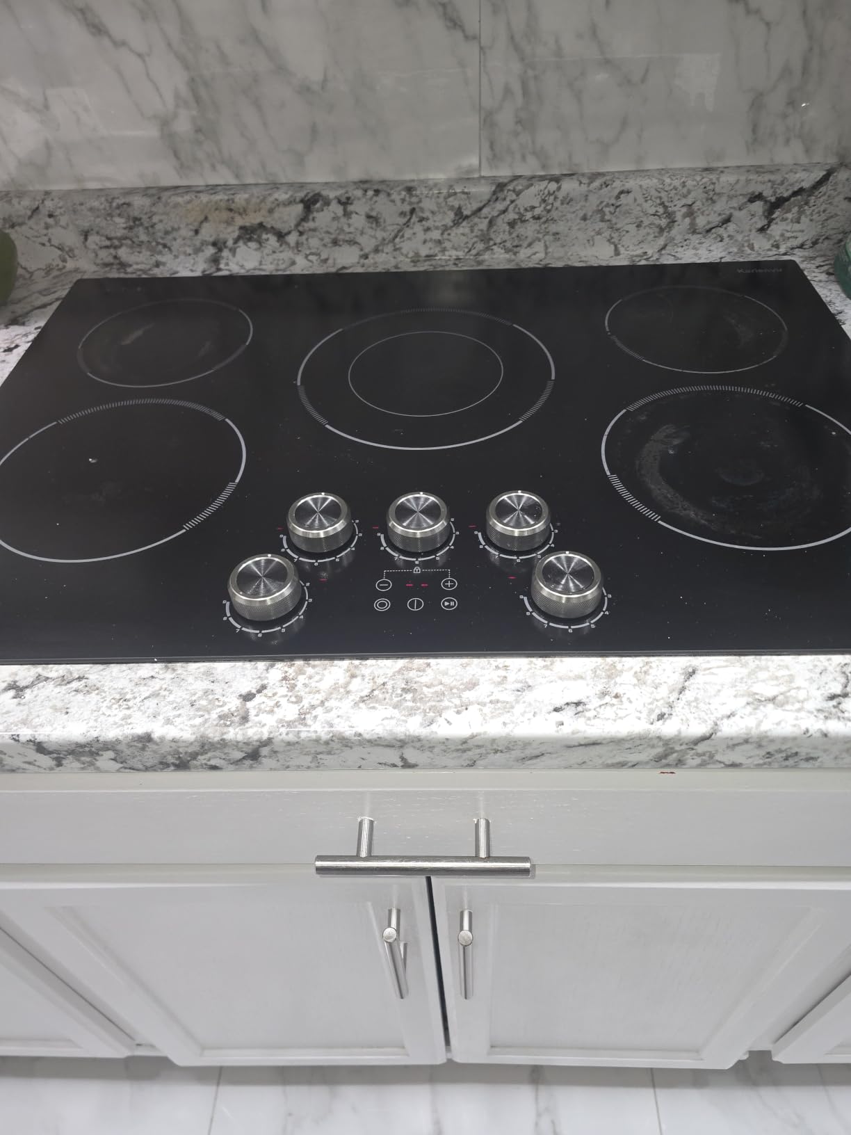 30 Inch Electric Cooktop Anti-slip Knob, 5 Burner Cooktop 8500W | (29.2