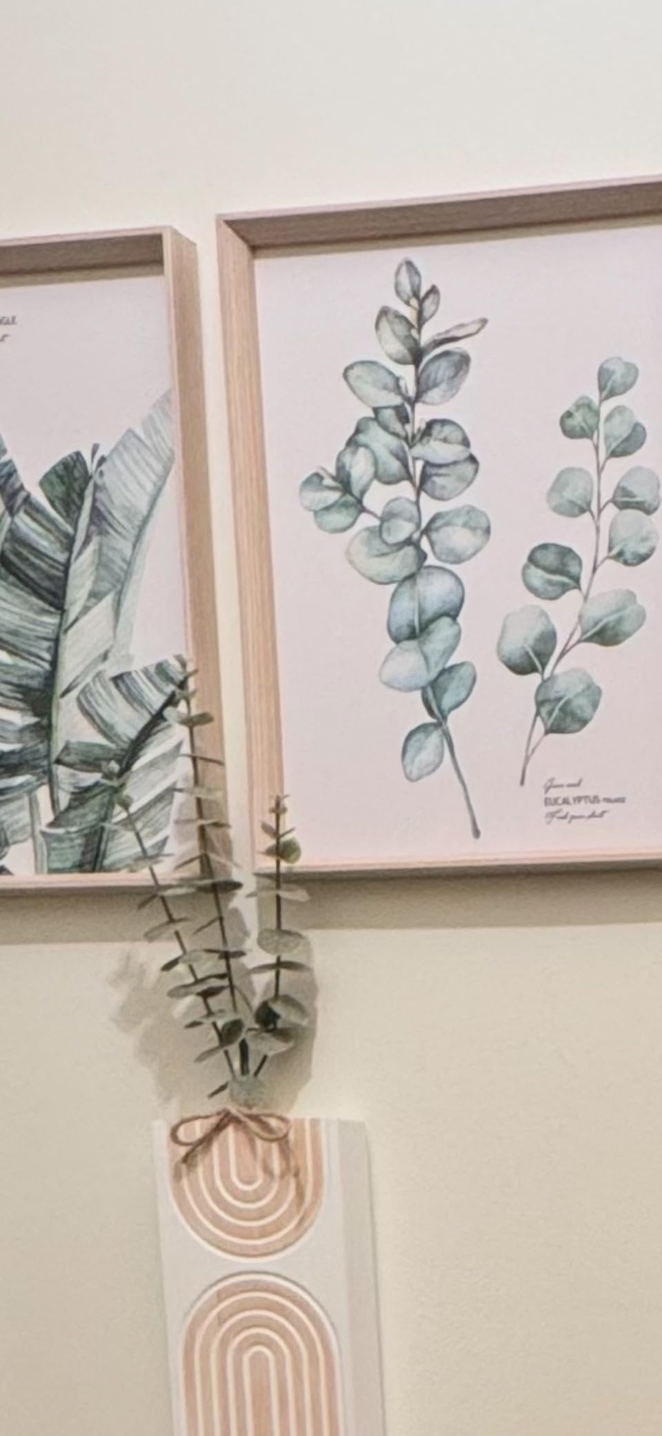 HesenDot Abstract Botanical Wall Art Set of 3, 30x40CM Neutral Plant Framed Canvas Prints, Beige Green Boho Aesthetic Wall Decor for Living Room Bedroom Bathroom Office Home customer photo 1
