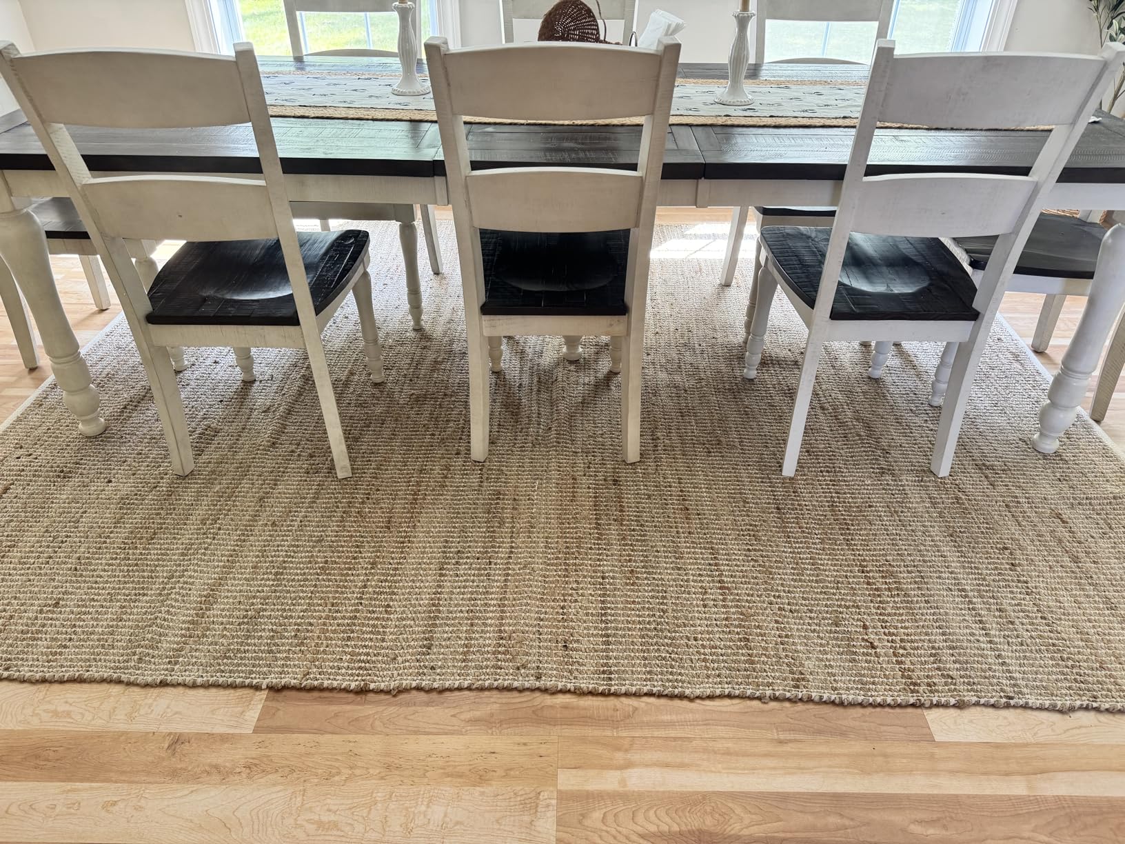 S and L Homes Jute Pulse Handwoven Natural Area Rug for Living Room Bedroom Kitchen Hallway Entryway - Rustic Vintage Farmhouse Decor (8 x 10 Natural Ivory) customer photo 2