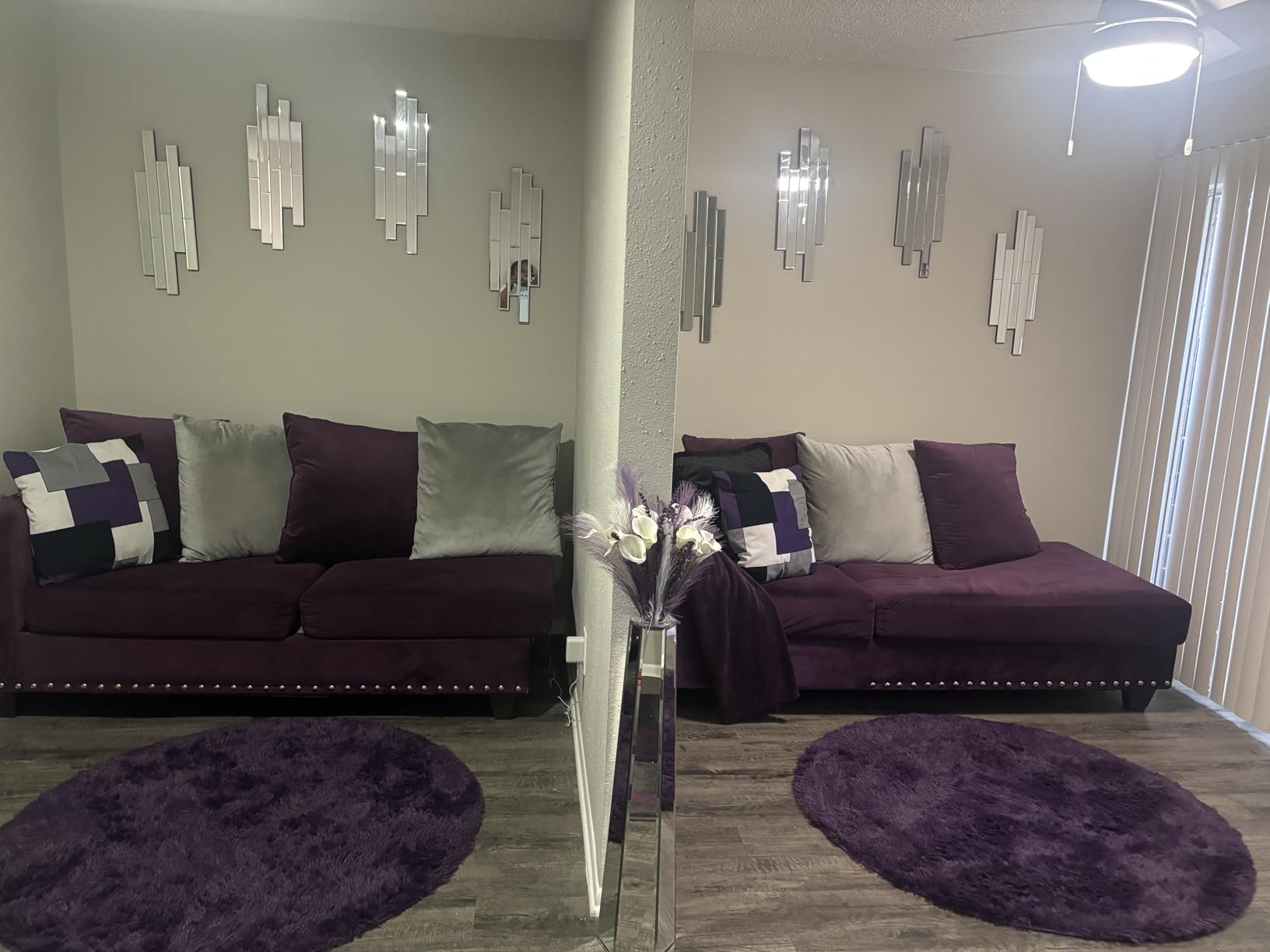 Artisan Set of 4 Silver Beveled Wall Decor Mirrors - 24x8 Inch Each, Creative Combination Design for Modern & Farmhouse Home Decor, Shatter-Resistant Glass with Wood Backing customer photo 1