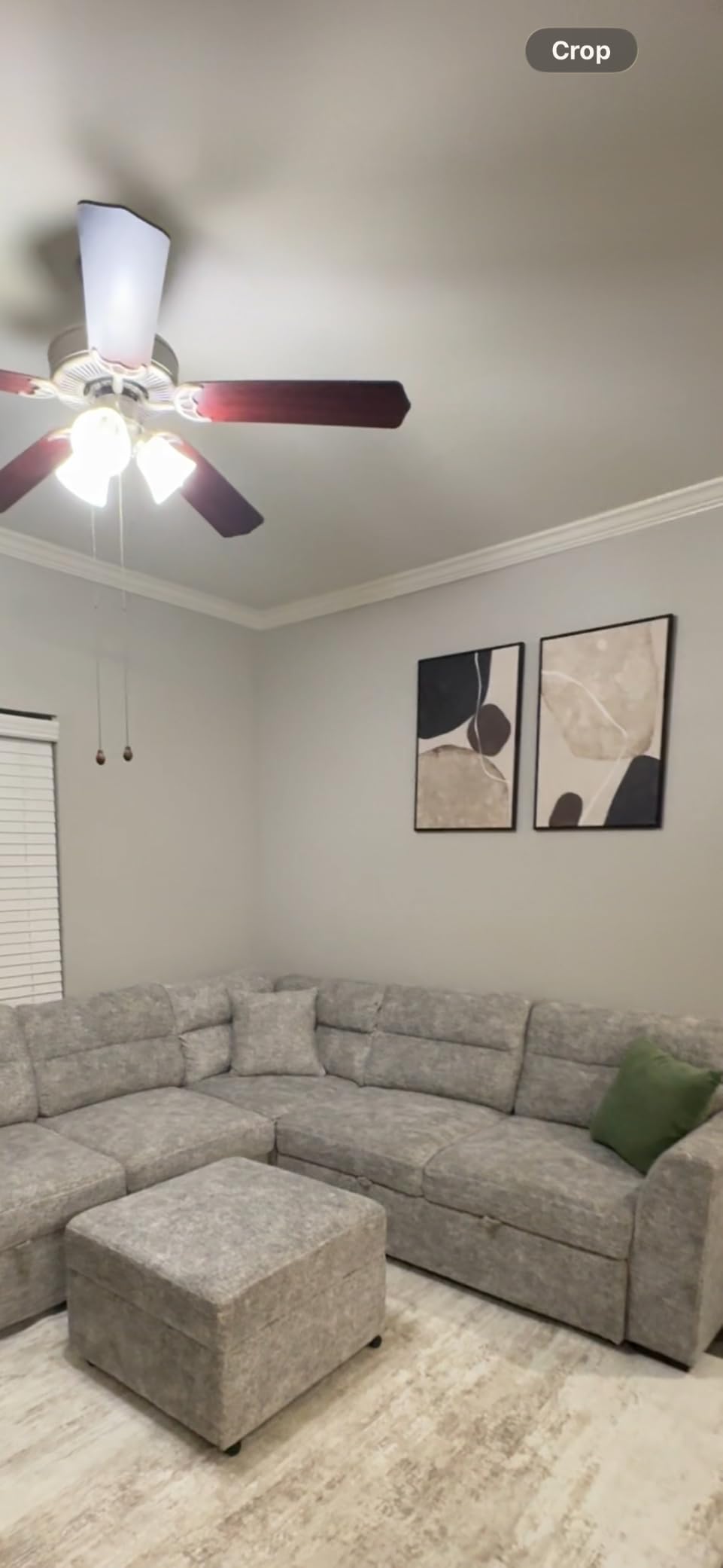 Large Framed Green Abstract Wall Art for Living Room Set of 2, 24x36 In | 2 Piece, Canvas prints, Sage green artwork, Modern minimalist paintings, Geometric pictures, Dining room bedroom wall decor customer photo 2