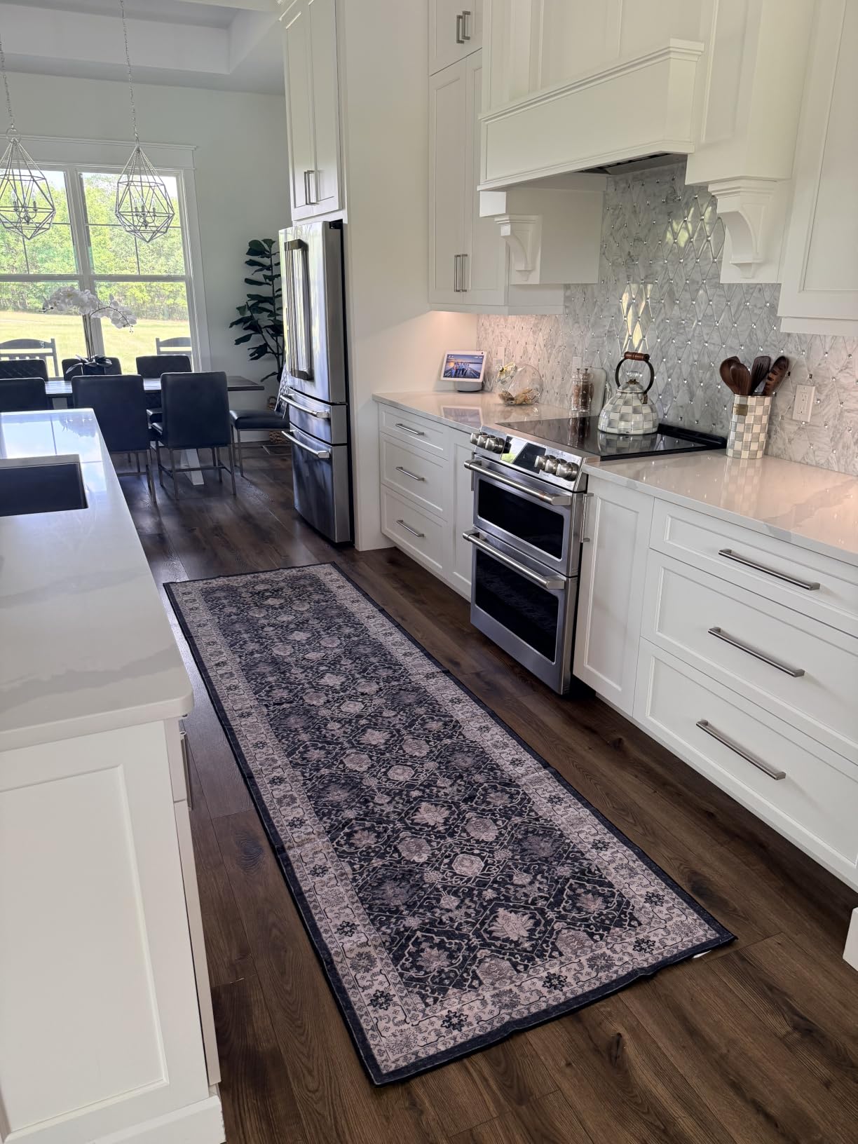 Living Room 6x9 Area Rugs: Farmhouse Washable Ultra Soft Carpet for Bedroom Nursery Indoor Vintage Stain Resistant Rug for Dining Room Non-Slip Durable Neutral Floor Mat for Pet Owners(6x9 Beige) customer photo 1