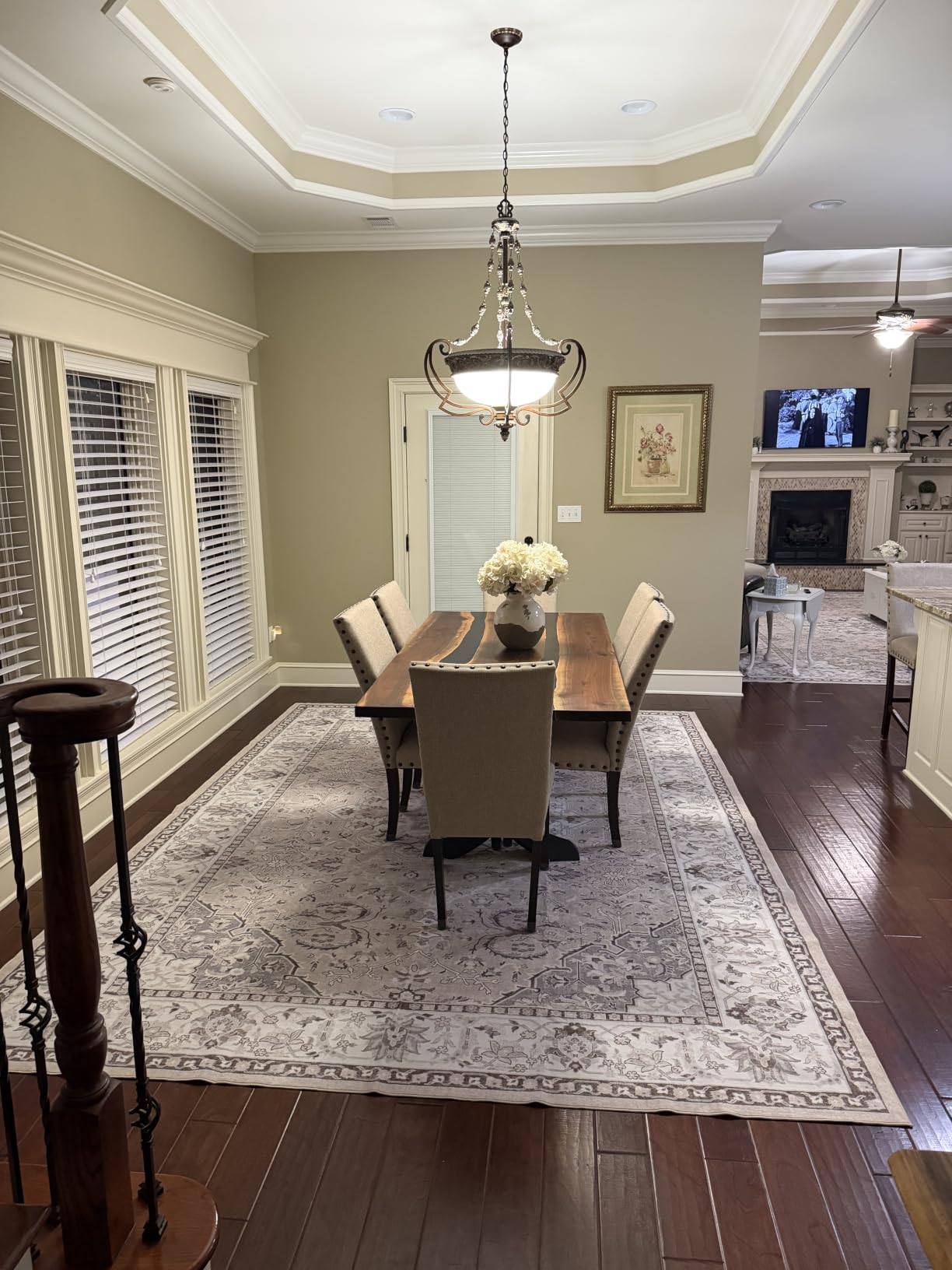 Living Room 6x9 Area Rugs: Farmhouse Washable Ultra Soft Carpet for Bedroom Nursery Indoor Vintage Stain Resistant Rug for Dining Room Non-Slip Durable Neutral Floor Mat for Pet Owners(6x9 Beige) customer photo 2