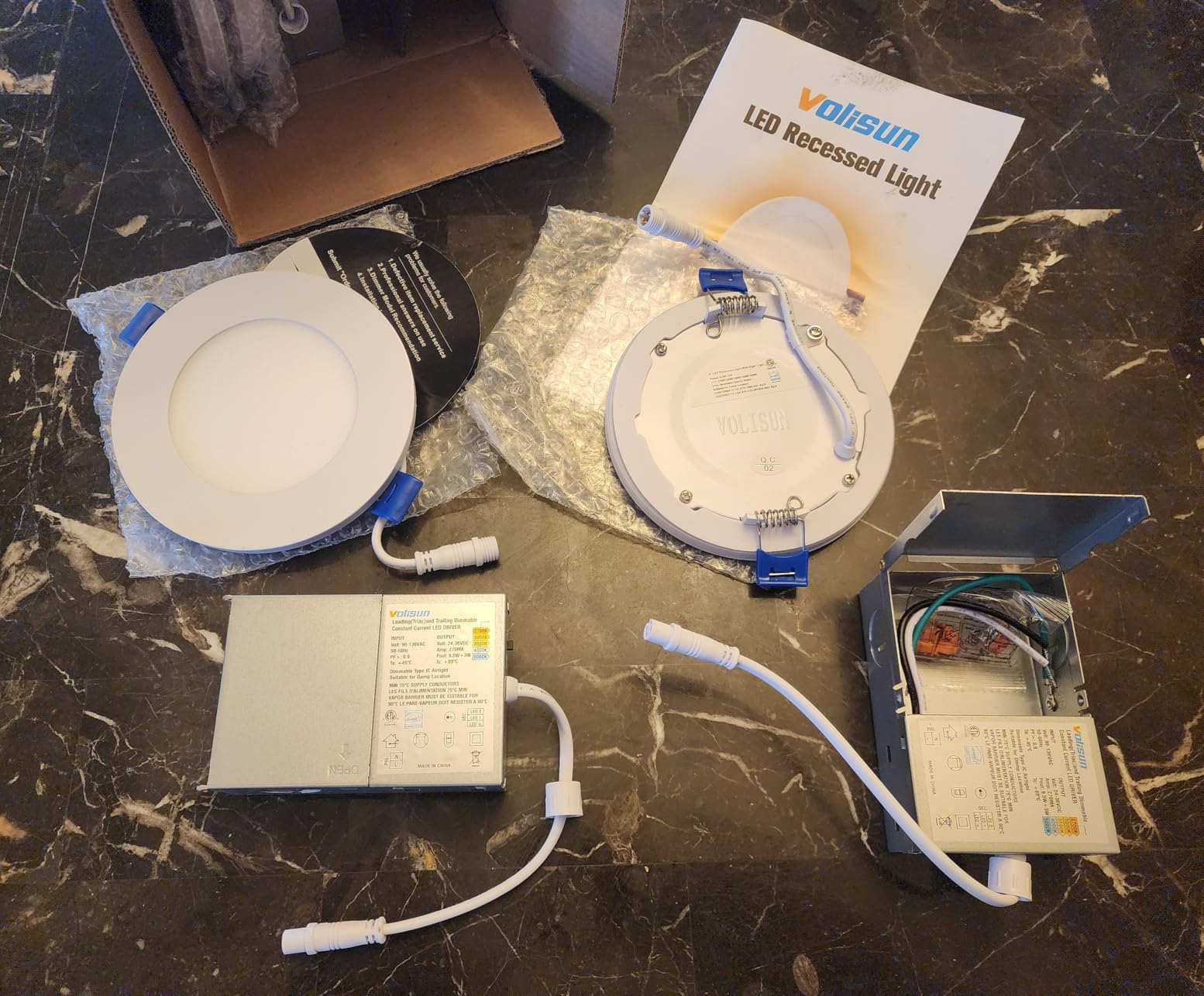 VOLISUN 24 Pack 6 Inch 5CCT Recessed Light with Night Light, Canless LED Recessed Lighting 6 inch, 2700K-5000K Selectable, 12W=130W, 1080LM Dimmable Recessed Ceiling Wafer Lights, ETL Certificated customer photo 2
