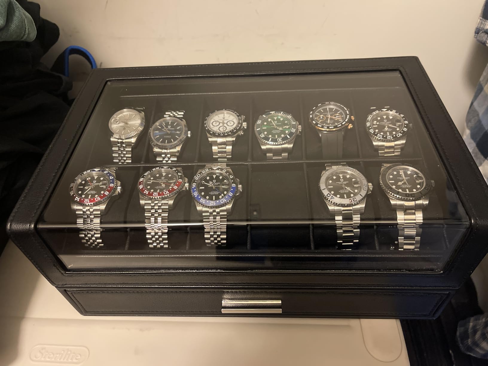 ProCase Watch Box for Men, 12 Slots Watch Display Holder - Black | Clear Acrylic Top, Large Capacity PU Leather Case with Drawer Organizer, Jewelry Storage, Ideal Gift for Men Women customer photo 2