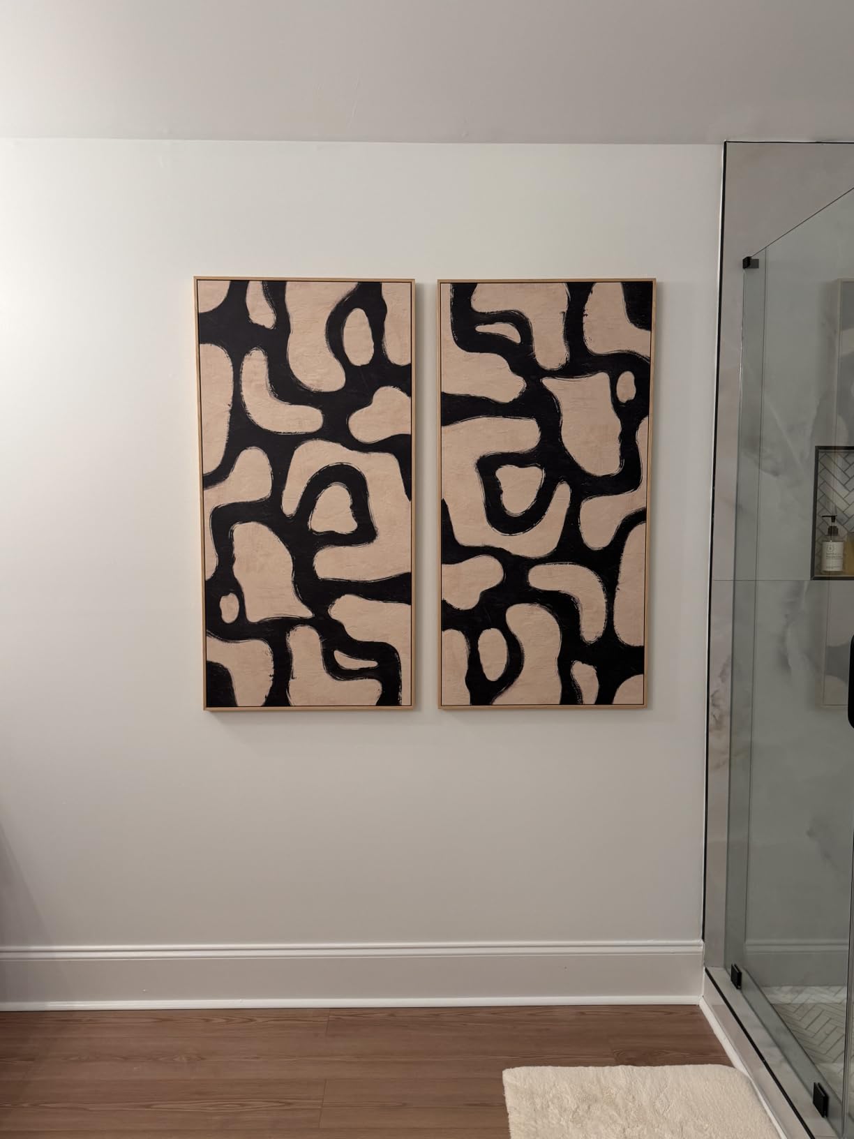 Oversized Framed Abstract Horizontal Wall Art for Living Room, Modern Neutral Black Beige Canvas Artwork for Walls, Extra Large Mid Century Paintings Print for Hallway Dining Room Wall Decor, 72x36 In customer photo 1