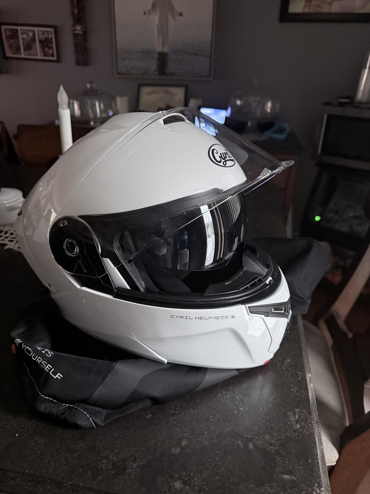 CYRIL Modular Motorcycle Helmet DOT, Flip Up Full Face Men Women, Glasses Compatible Dual Visor, Quick Release Shield, Bonus Smoke Visor & Bag for Street Bike ATV UTV Scooter Cruiser customer photo 1