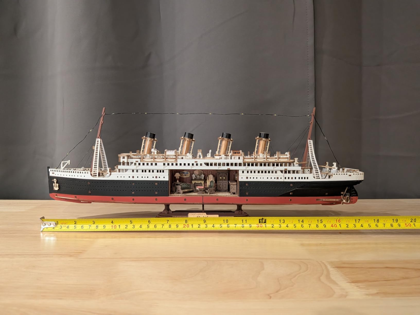 Rolife 3D Wooden Puzzles for Adults-Titanic Model Kit with LED Lights- DIY Ship Building Kit for Home Desk Decor- Brain Teaser Gifts for Puzzle Lovers & Maritime Collectors customer photo 2