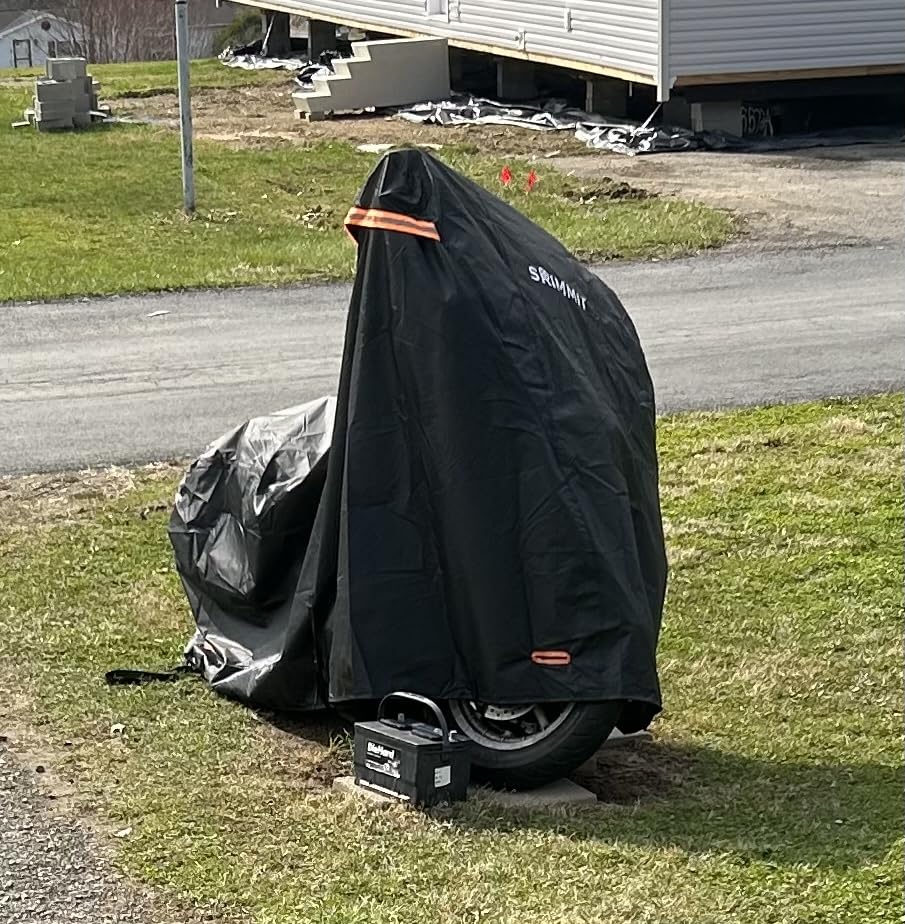 420D Motorcycle Cover Waterproof, Heavy Duty Nano Coating Rain UV, 3XL | 8000MM Waterproof, 420D Oxford Heavy Duty, Nano Coating UV, 5 Reflective Strips, Air Vents, for Cruiser Touring Dirt Bike customer photo 1