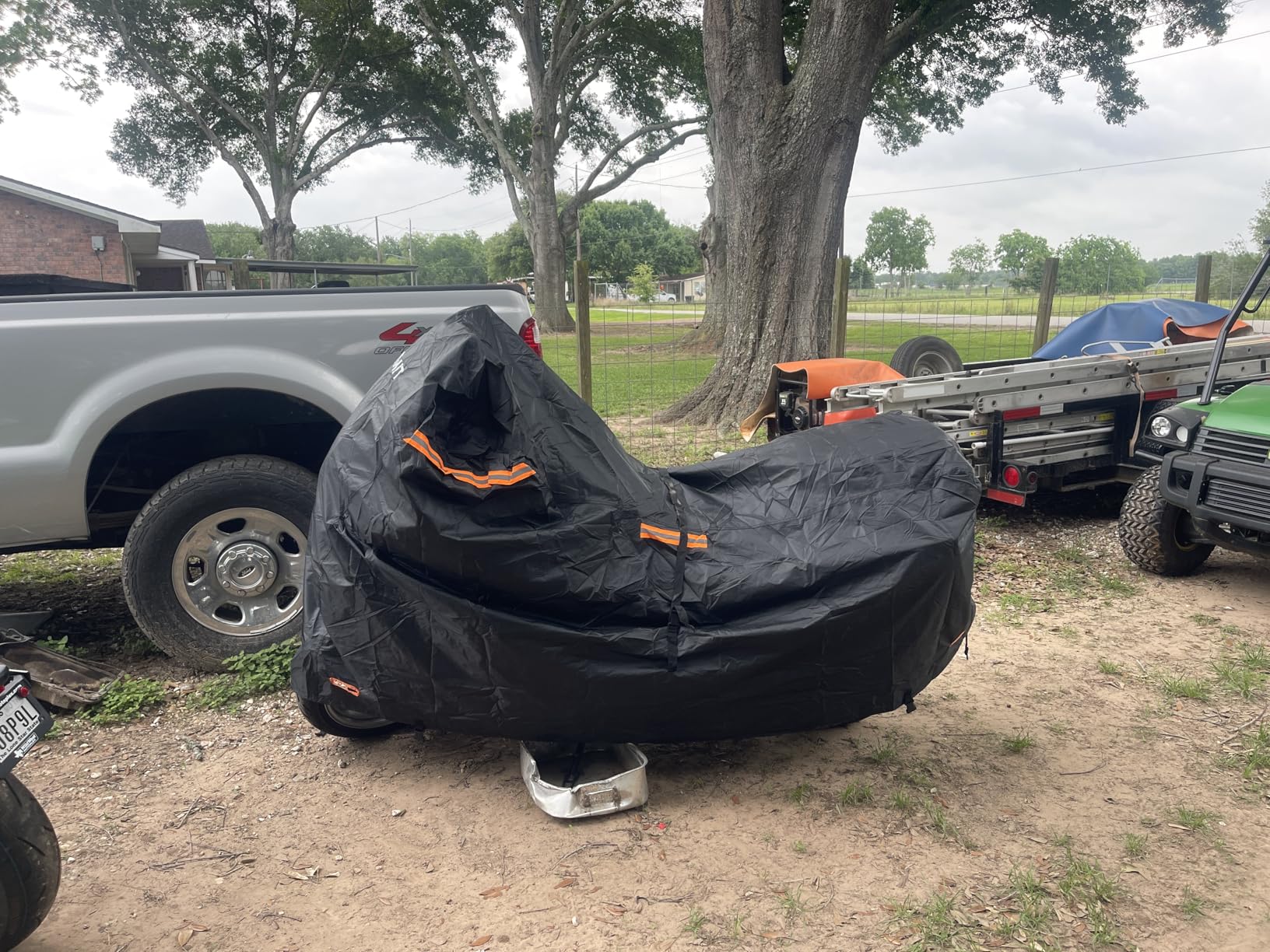 420D Motorcycle Cover Waterproof, Heavy Duty Nano Coating Rain UV, 3XL | 8000MM Waterproof, 420D Oxford Heavy Duty, Nano Coating UV, 5 Reflective Strips, Air Vents, for Cruiser Touring Dirt Bike customer photo 2