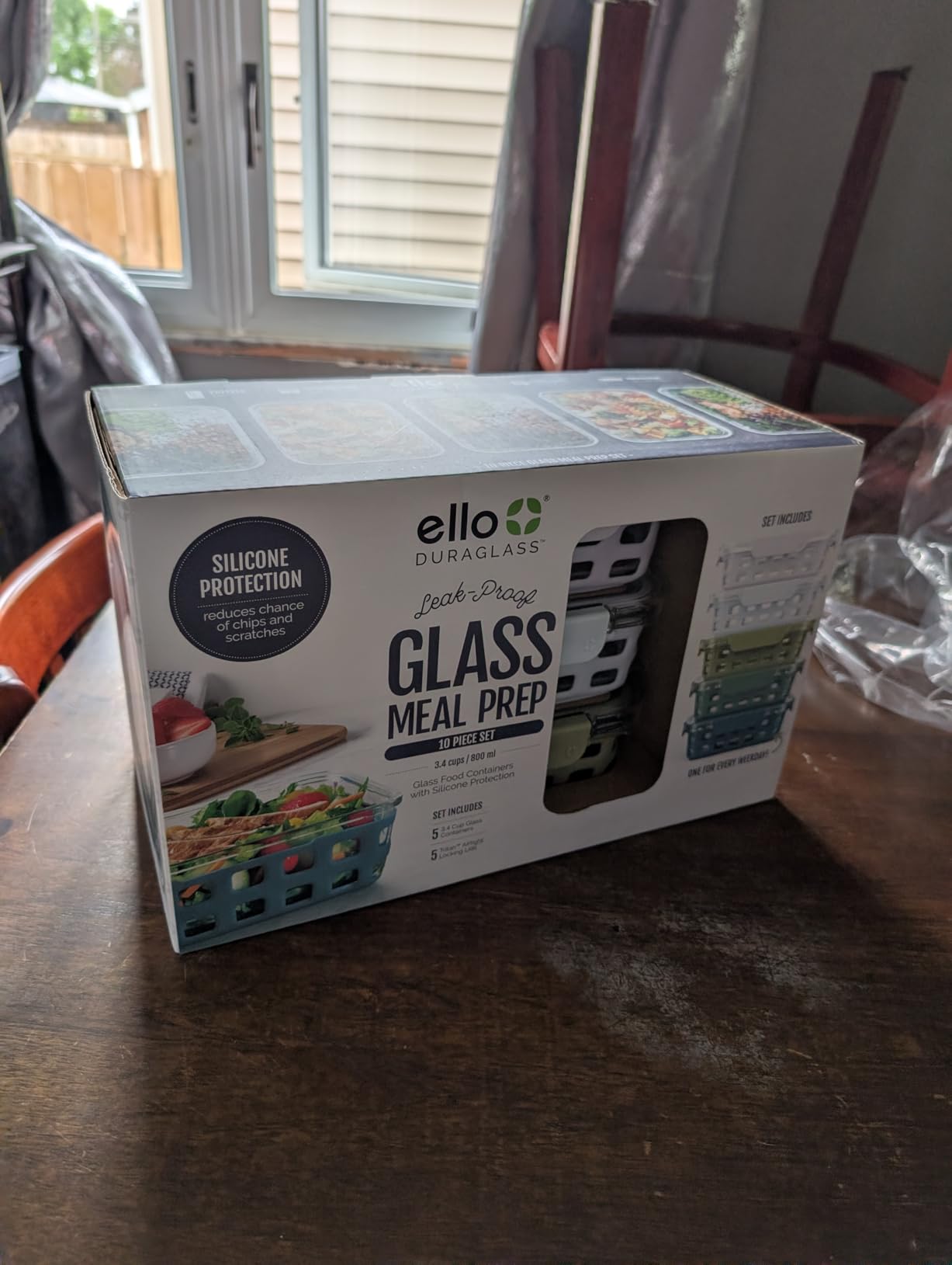 Duraglass Refresh 3.4 Cup Meal Prep Containers, 10 Pc, Melon | Glass meal prep container set with silicone boots, airtight leakproof BPA-free lids, microwave, freezer & dishwasher safe customer photo 2