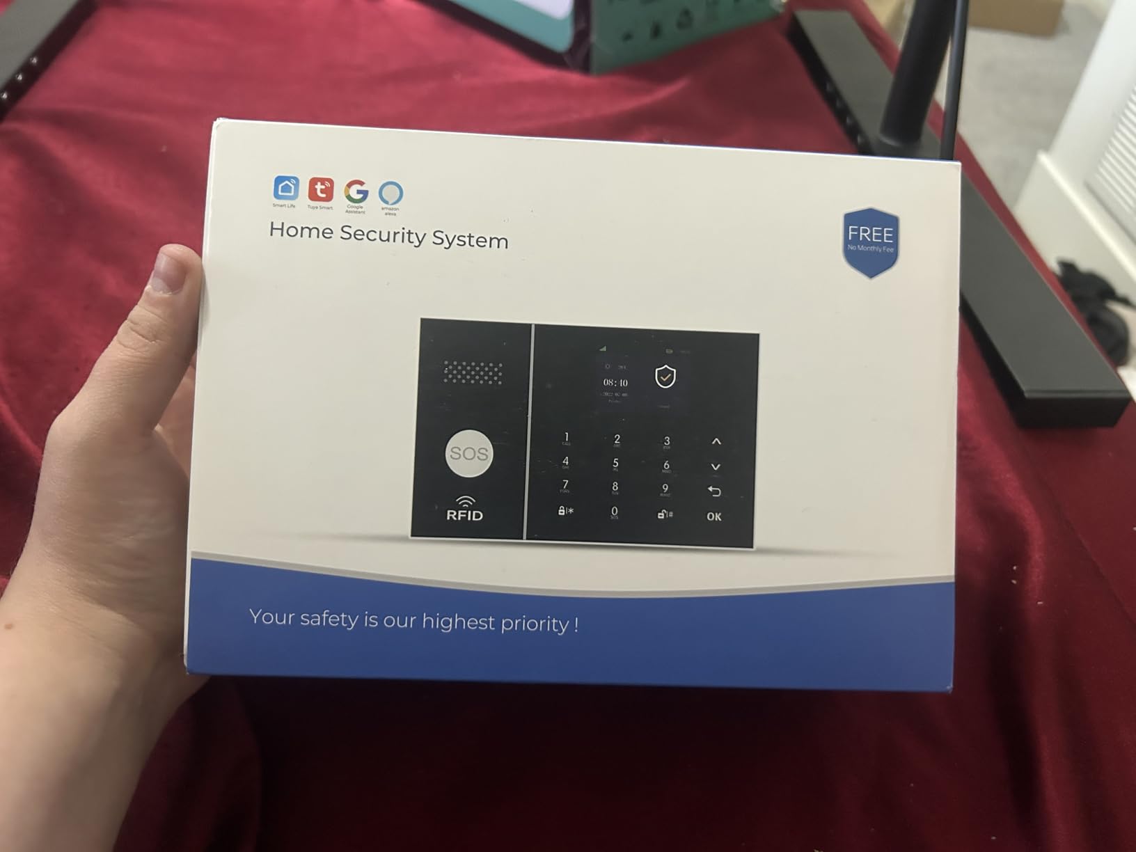 XUK Wireless Home Security System, 4G/GSM/Wi-Fi Smart Alarm Kit, Compatible with Alexa & Google Home, Door & PIR Motion Sensors (13pc Set) customer photo 2