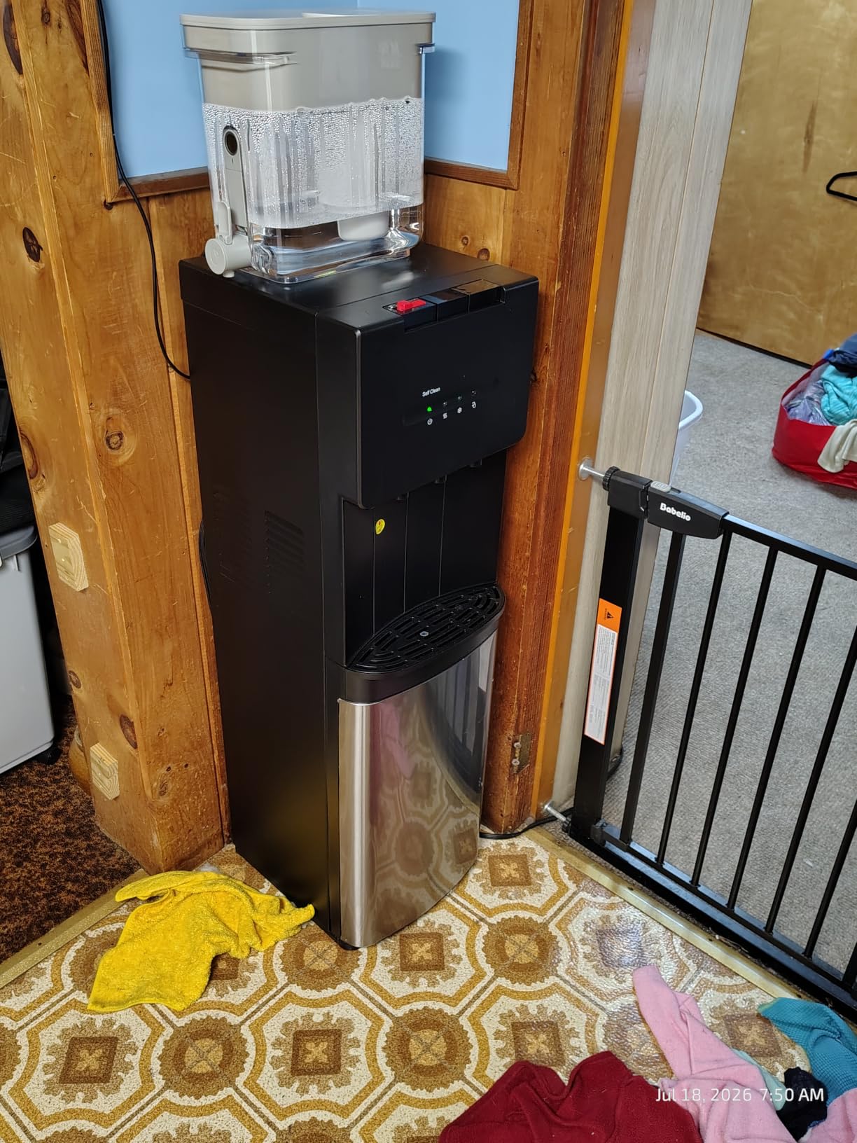 EUHOMY Self Cleaning Bottom Loading Water Dispenser for 3 or 5 Gallon Bottles, Hot Cold and Room Water Cooler with Child Safety Lock, LED Indicator, Empty Bottle Alert, Home Office Apartment, Black customer photo 2