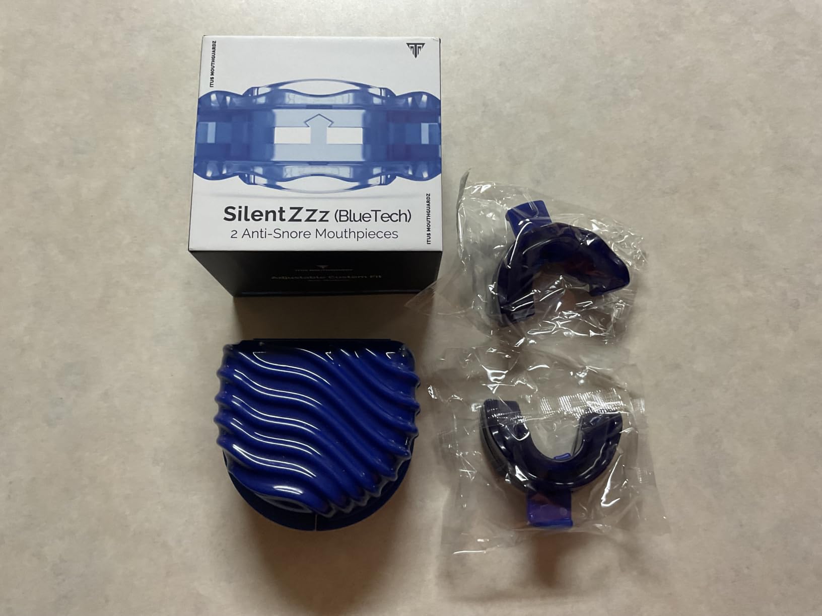 SilentZzz (BlueTech) - USA-Designed & FDA-Cleared All EVA Anti Snoring Mouthguards - Adjustable Anti Snore Mouthpieces with Patented Design for a Silent Night's Sleep (1+1 Backup) customer photo 2