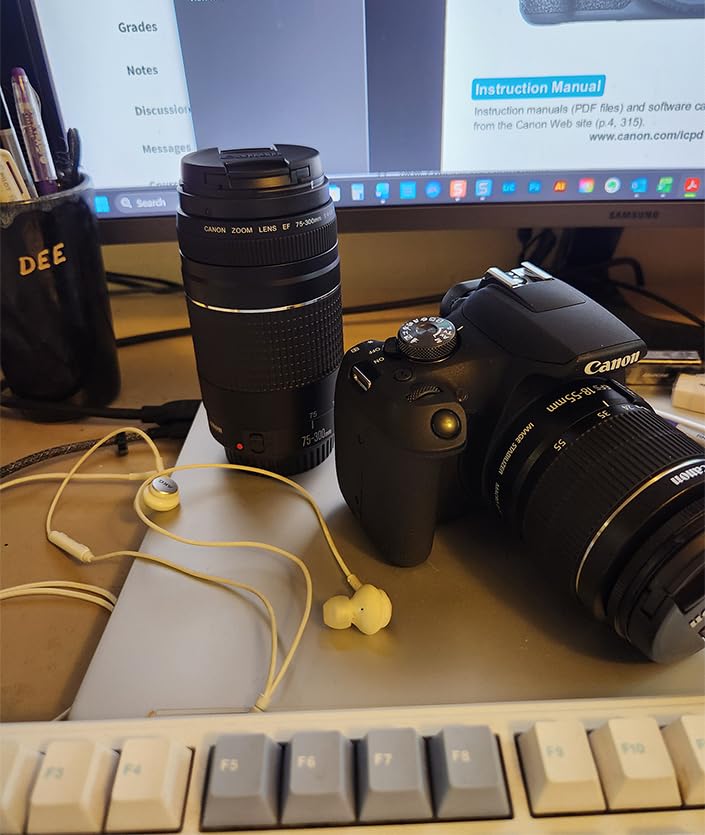 EOS Rebel T7 DSLR Camera with EF18-55mm + EF 75-300mm Double Zoom Kit 2727C021 Bundle with Sandisk 128GB Memory Card, Deco Essentials Camera Bag and Photography Guidebook customer photo 1