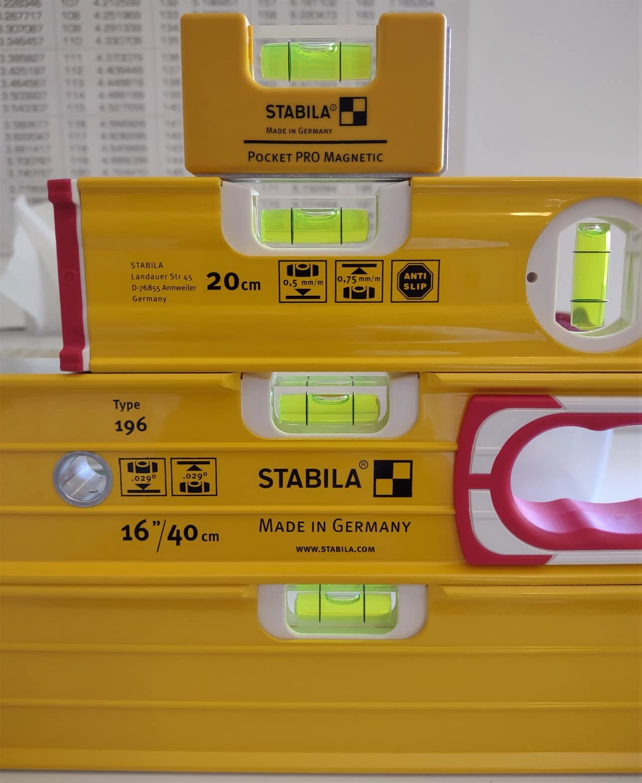 STABILA Type 196 Heavy Duty Level Set, 48 and 16 Inch, Cat. No. 37816 | Professional construction levels for accurate measuring and leveling work customer photo 1