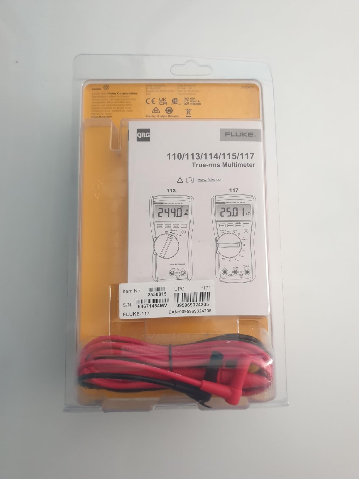 Fluke 117 Digital Multimeter, Non-Contact AC Voltage Detection, Measures Resistance/Continuity/Frequency/Capacitance/Min Max Average, Automatic AC/DC Selection, Low Impedance Mode customer photo 2