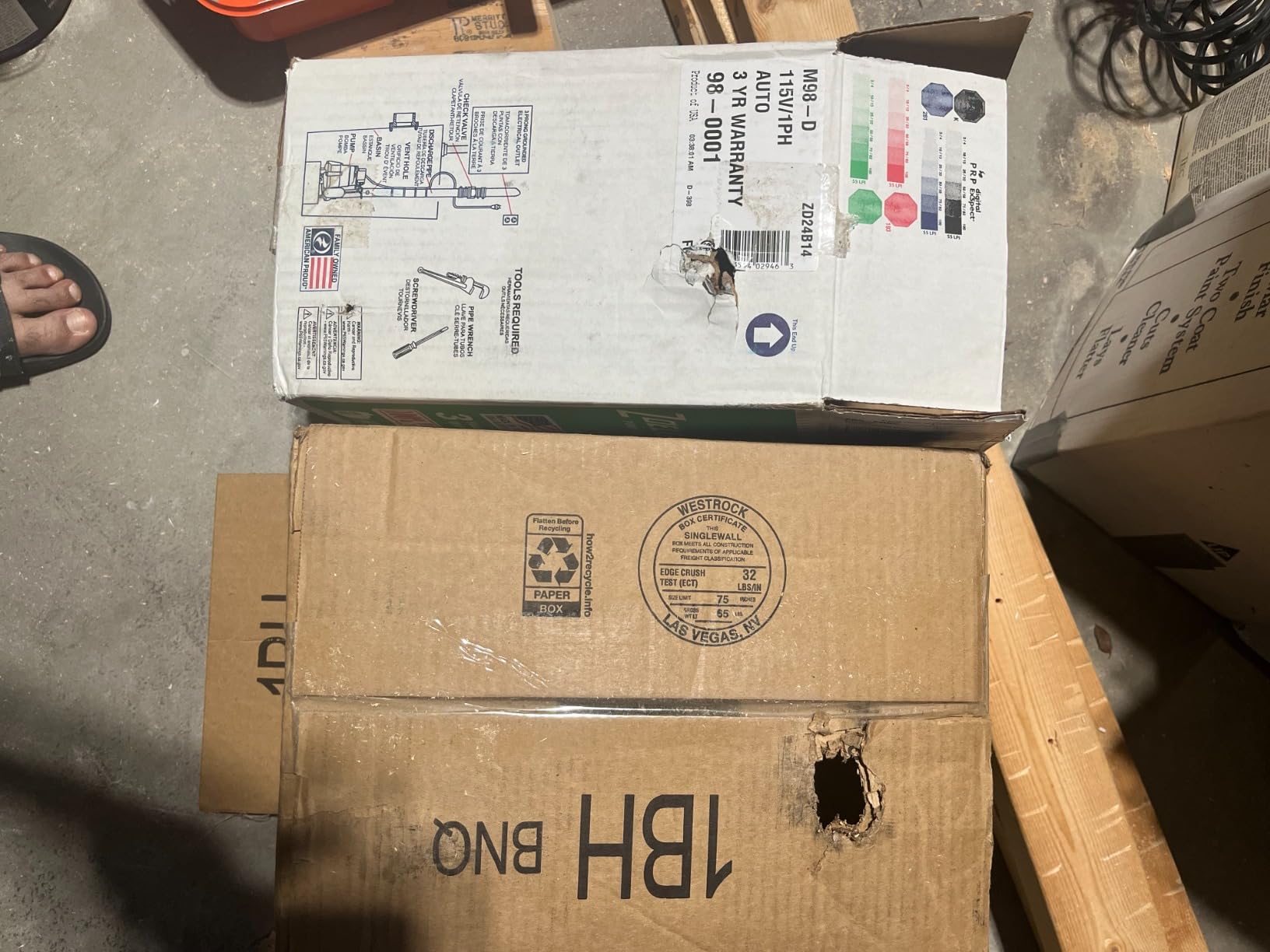 Zoeller M98 Flow-Mate Sump Pump - 1/2 HP - Cast Iron - LED Power Plug - High Flow - Vortex Impeller - Stainless Steel Hardware - Factory Tested and Float Operated - Submersible Sump Pump - 115V customer photo 1