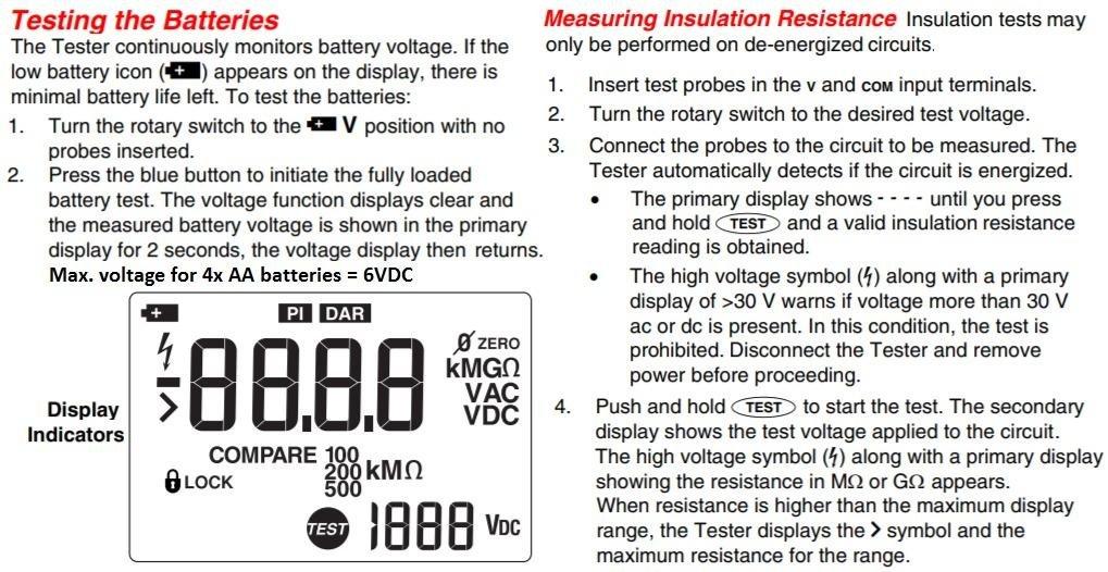 Fluke 1507 Digital Megohmmeter Resistance Tester for Advanced Industrial and Electrical Testing, Test Voltages: 50V, 100V, 250V, 500V, 1000V customer photo 1
