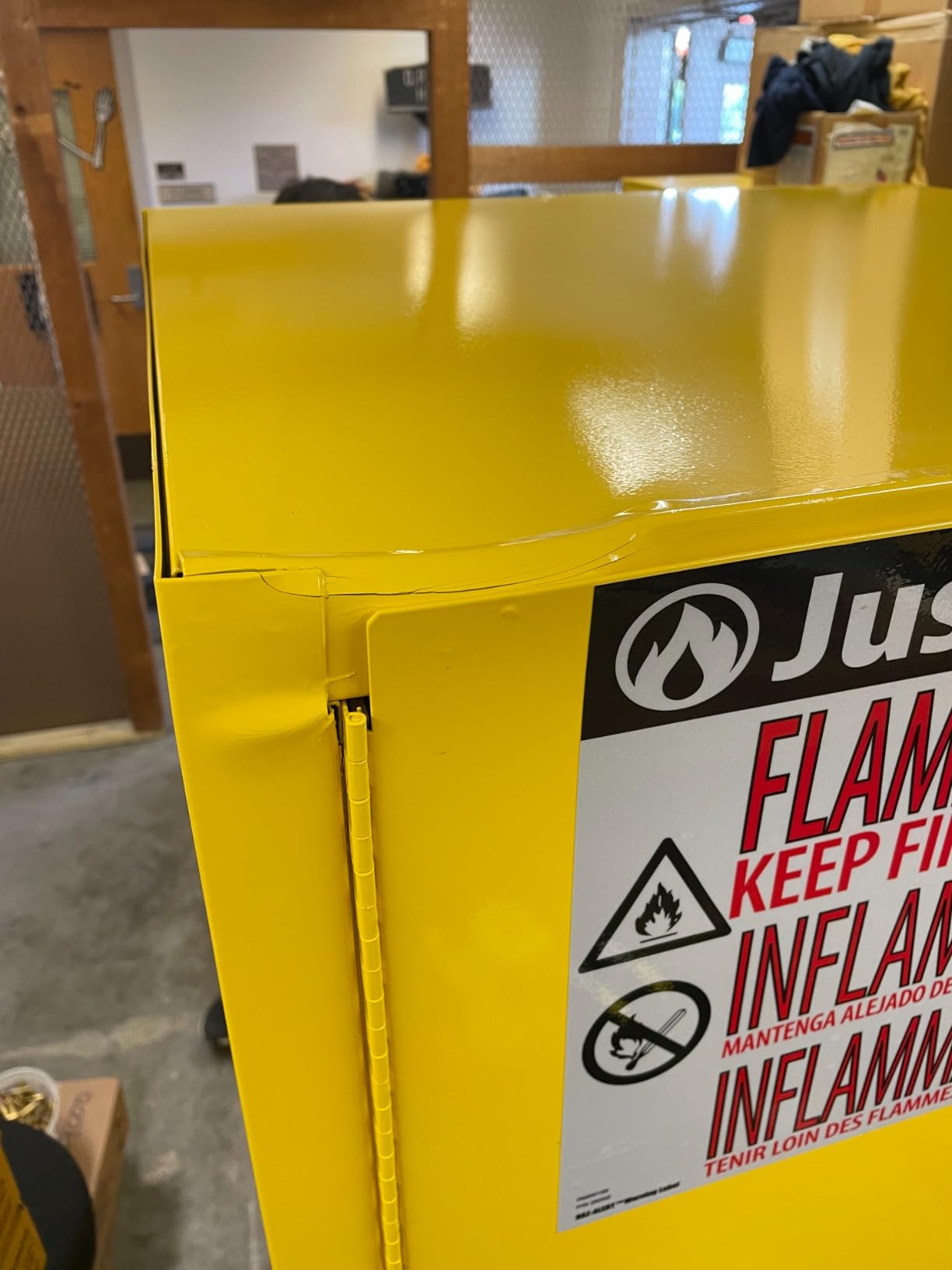 Justrite 45 Gallon Manual Close Flammable Storage Cabinet, 18 Gauge Steel | 2 Shelves, 2 Door Fire Cabinet, 65