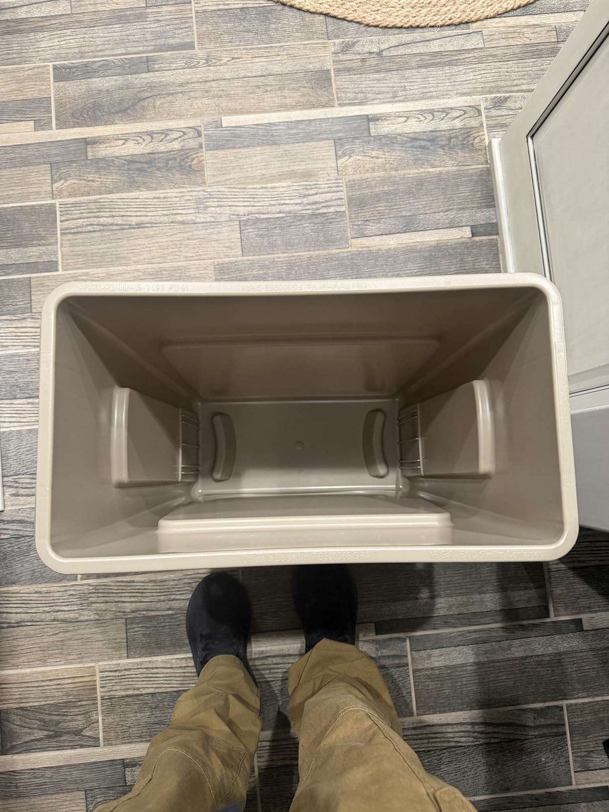 Rubbermaid Commercial Products Slim Jim Plastic Rectangular Trash/Garbage Can With Venting Channels, 23 Gal, Black, for Kitchen/Office/Workspace customer photo 1