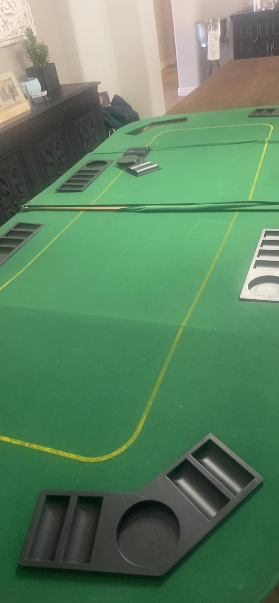 Trademark Poker Poker Table Top - 80-inch Foldable Card Mat for up to 8 Players - Blackjack Table with Cupholders and Chip Trays (Green) customer photo 1