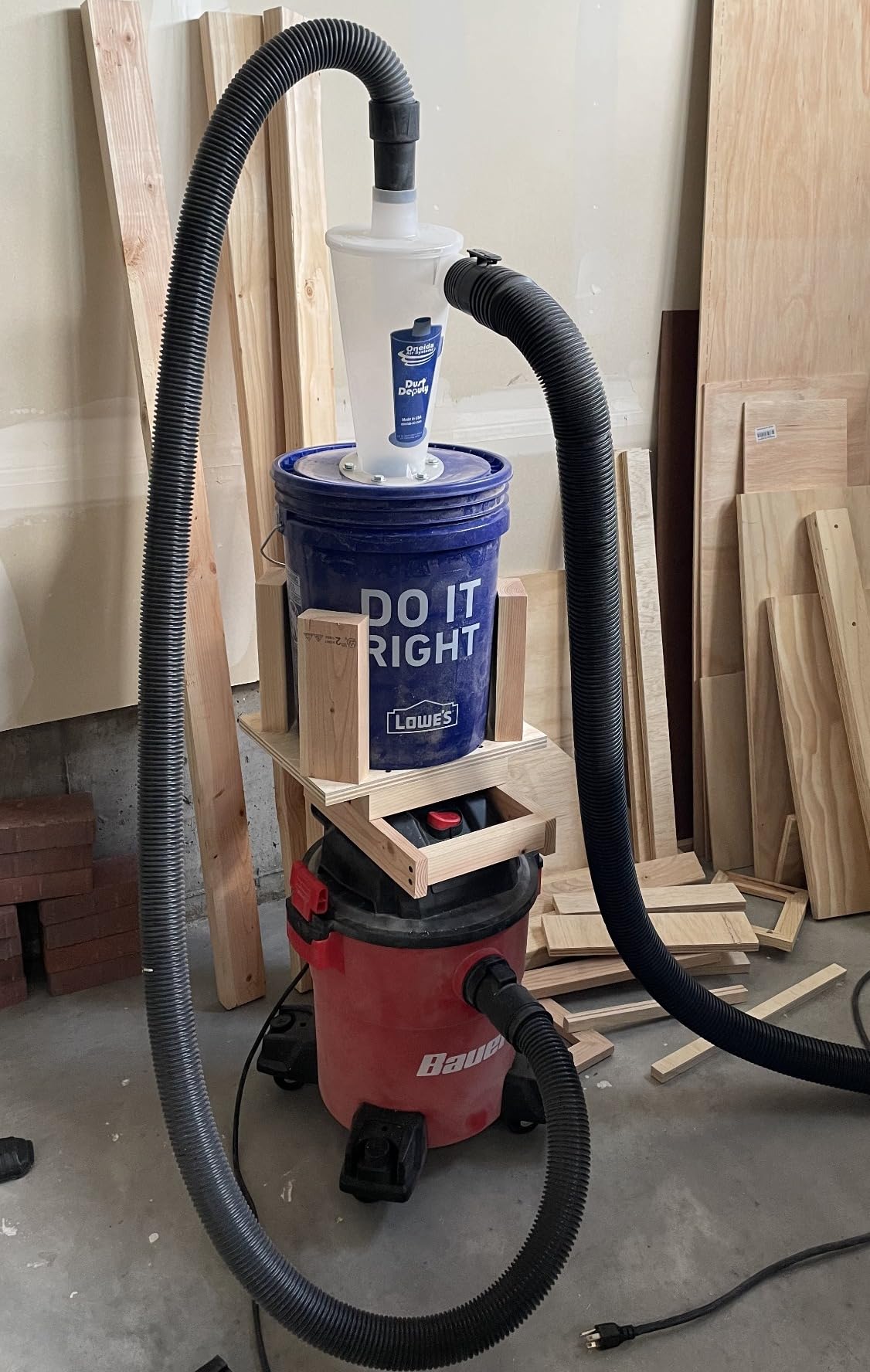 Oneida Air Systems Dust Deputy DIY Anti-Static Retrofit Cyclone Separator for Wet/Dry Shop Vacuums (DD DIY) customer photo 1
