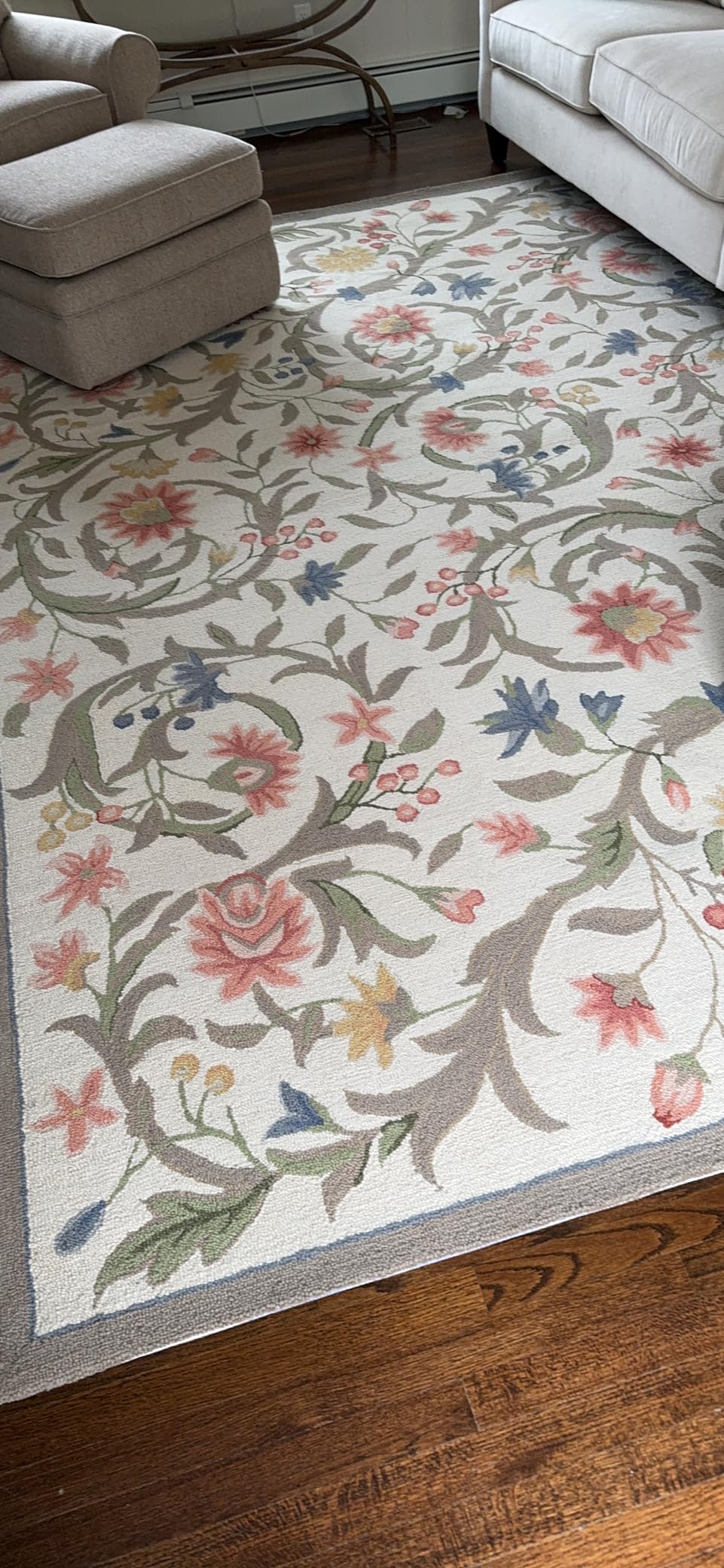 SAFAVIEH Area Rug 8x10 - Chelsea Collection - Large - Ivory, Hand-Hooked Wool, French Country Design, Ideal for Living Room, Bedroom, Office, Dining Space (HK248A) customer photo 2