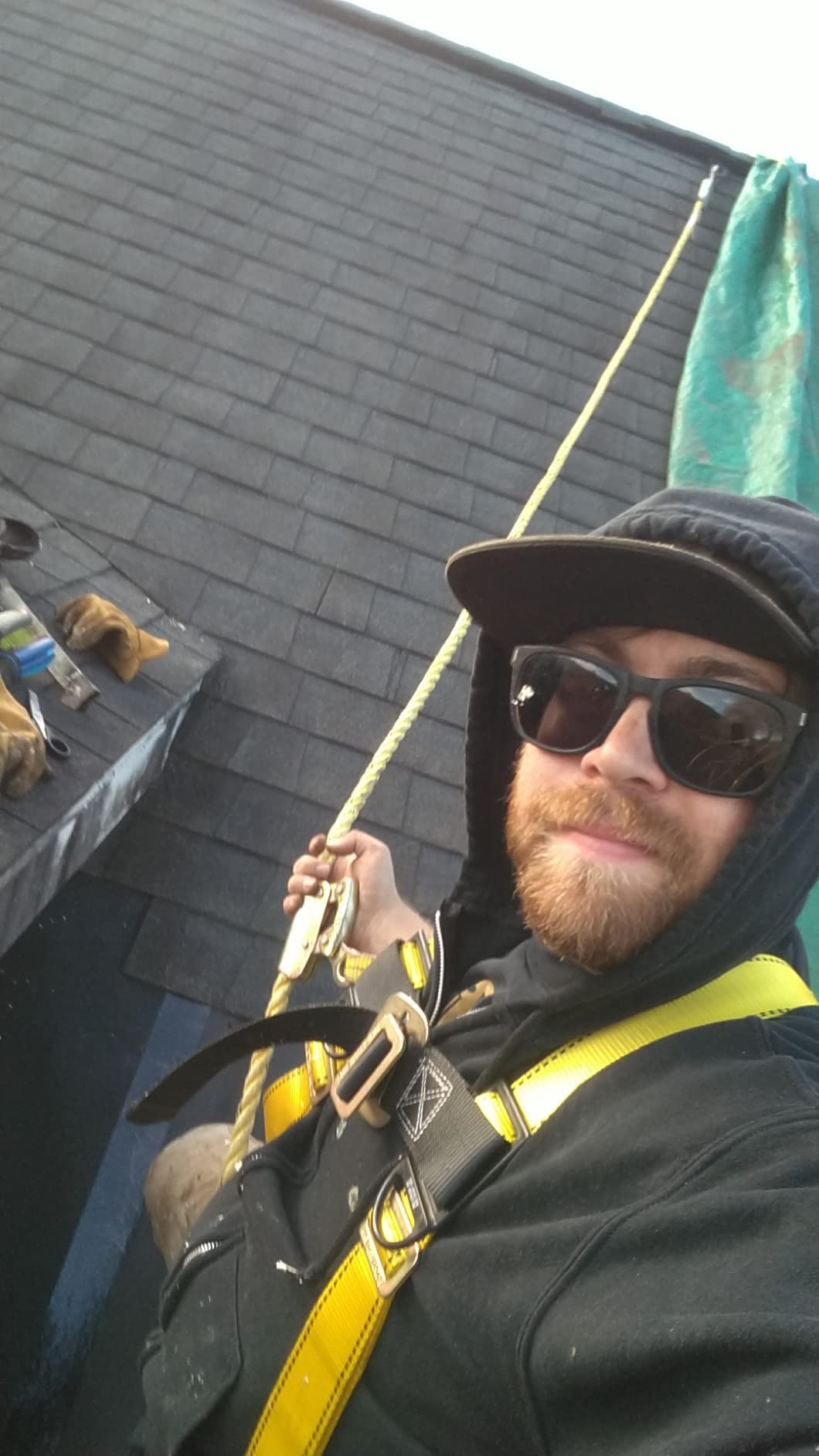 Guardian 00815 Rooftop Safety Kit - 50 ft Vertical Lifeline Assembly | Reusable Temper Anchor | Full Body Harness | Yellow Storage Bucket customer photo 1