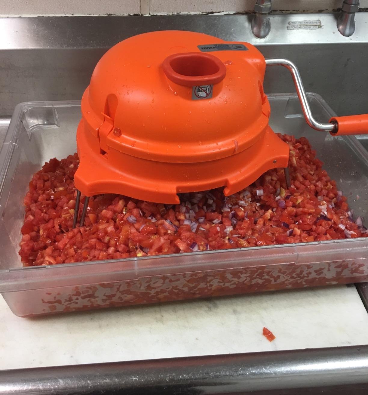 Dynamic CL003 Dynacube Commercial Vegetable Dicer, 1/4' x 1/4' Manual Tabletop Cuber, Orange customer photo 1