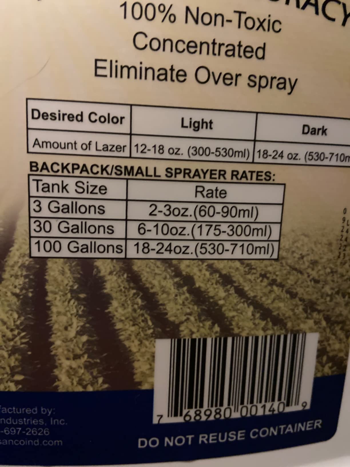 Liquid Harvest Lazer Blue Concentrated Spray Pattern Indicator - 1 Gallon | Perfect Weed Spray Dye, Herbicide Dye customer photo 2