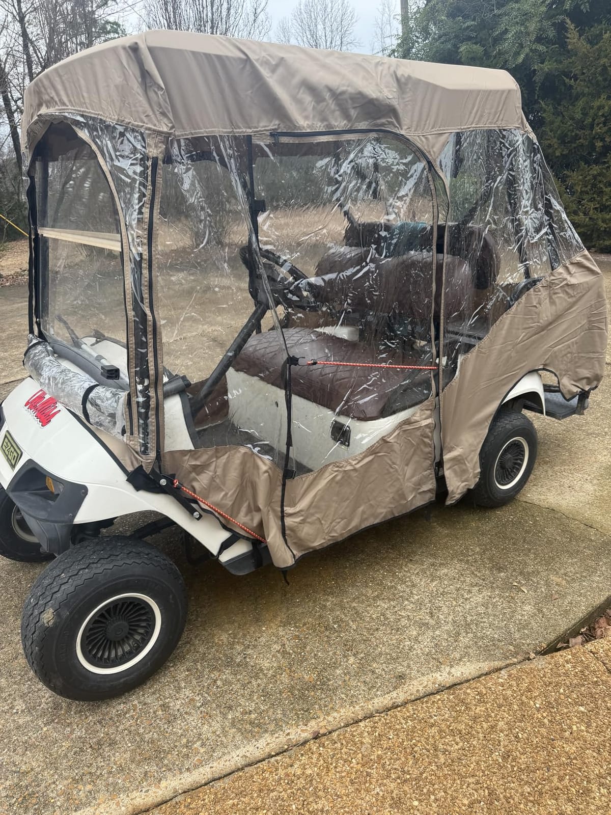 Formosa Covers 2+2 Golf Cart Enclosure Cover Drivable All-Weather Rain & Wind Covers Durable YKK Door Zippers - 4 Passenger Golf Cart Rain Cover Short Roof 58