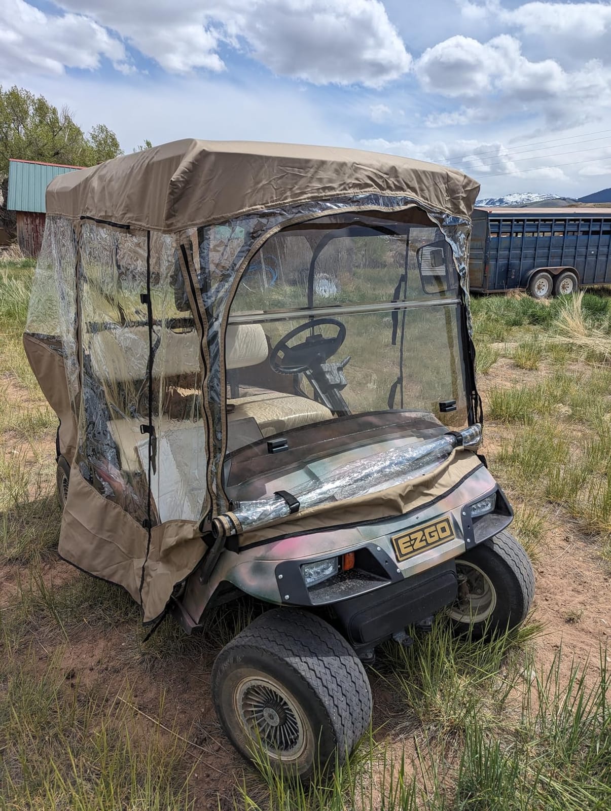 Formosa Covers 2+2 Golf Cart Enclosure Cover Drivable All-Weather Rain & Wind Covers Durable YKK Door Zippers - 4 Passenger Golf Cart Rain Cover Short Roof 58