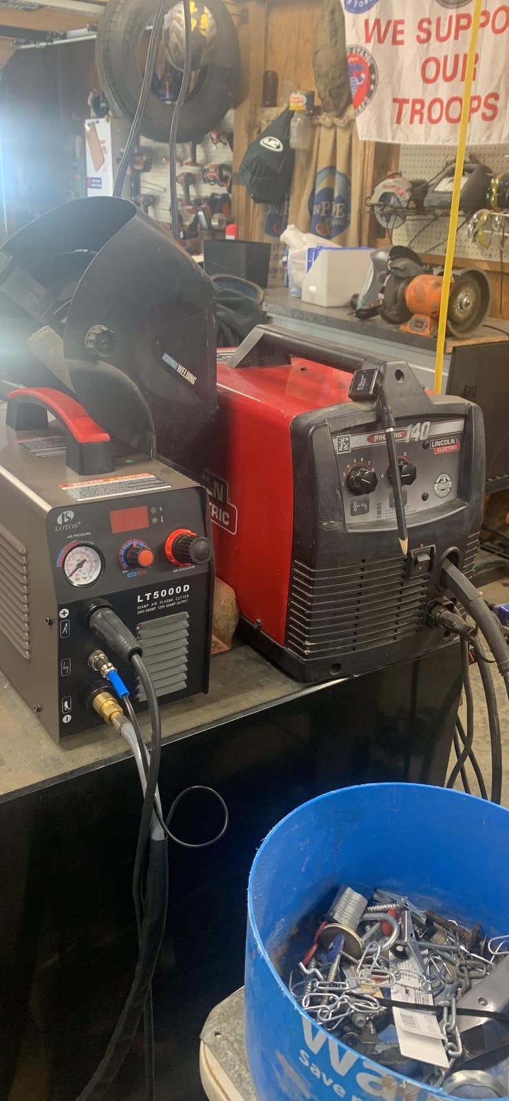 LOTOS LT5000D Plasma Cutter, 2024 Upgraded 5/8 inch 16mm Clean Cut 3/4 inch 20mm Severance Cut 50A Plasma Metal Cutter Machine, Plasma Cutting Equipment, Dual Voltage 120V or 240V, Brown customer photo 1
