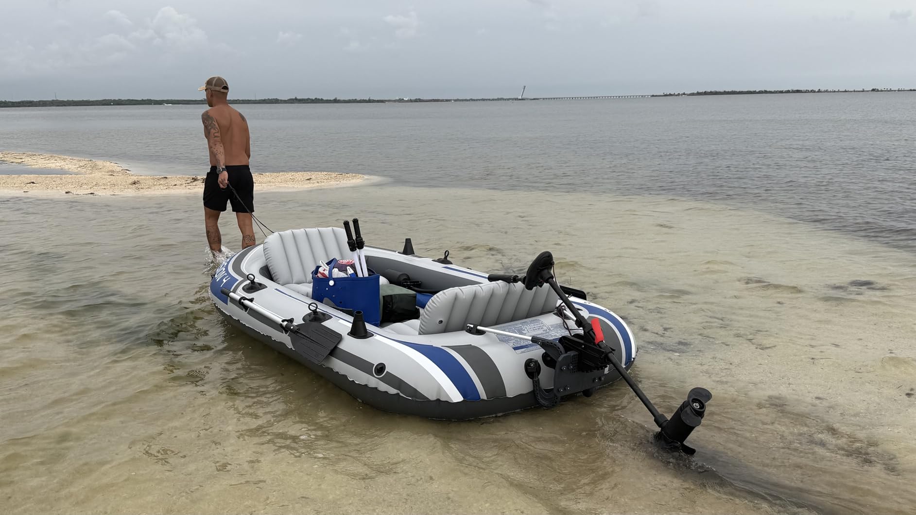 INTEX Transom Electric Trolling Motor for Inflatable Boat, 40lb Thrust | 68631E - Includes 12V Battery Cables & Adjustable Mounting Bracket, Transom Mount Assembly & Deep Cycle Battery Not Included customer photo 2